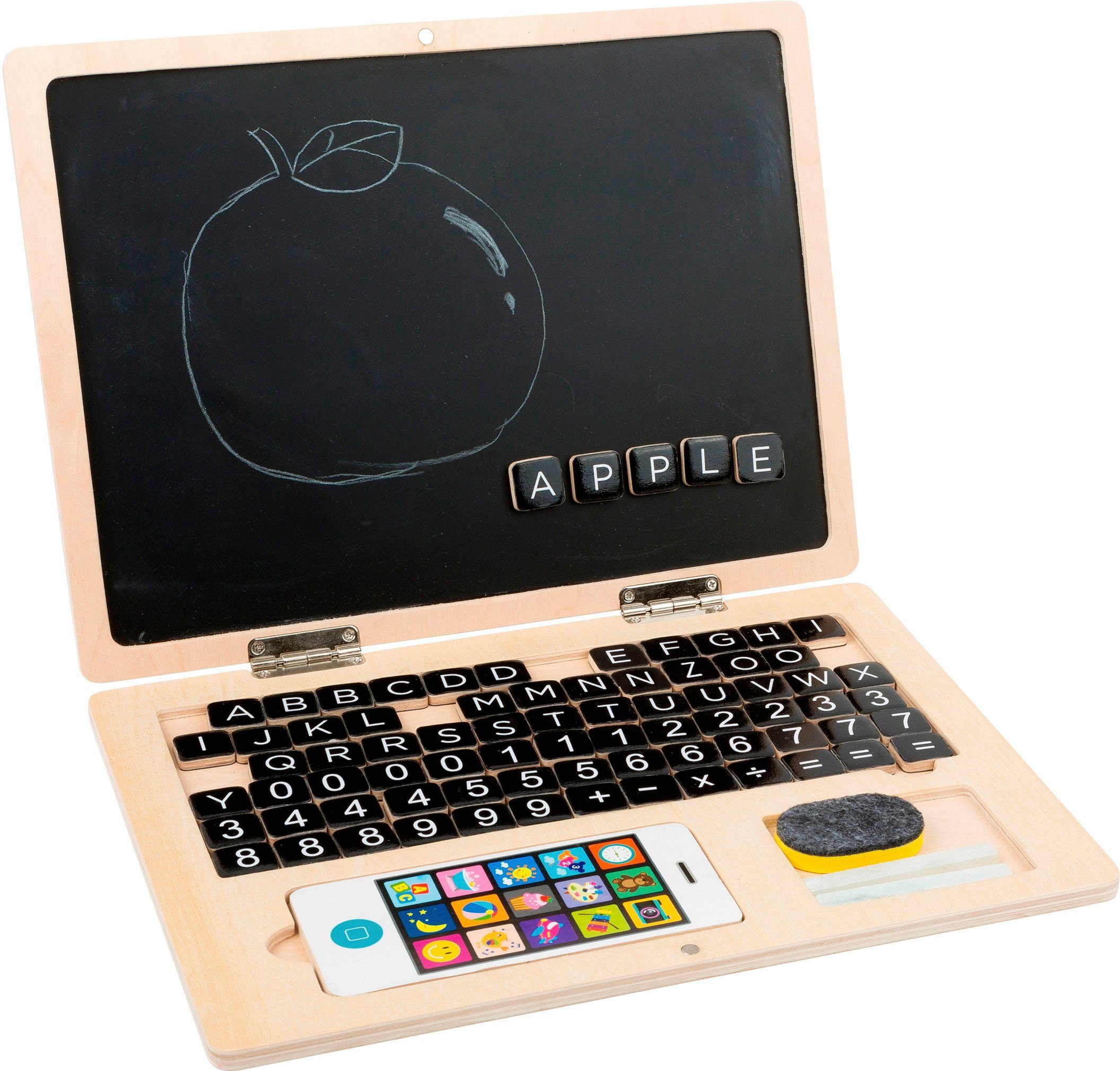 Holz-Laptop mit Magnettafel Foot Magnet-Tafel Holzspielzeug, Small