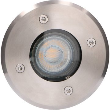 LED's light LED Einbaustrahler 1000527 Bodeneinbauleuchte, LED, Edelstahl rund 1x GU10 IP67 bis 1.5 t belastbar