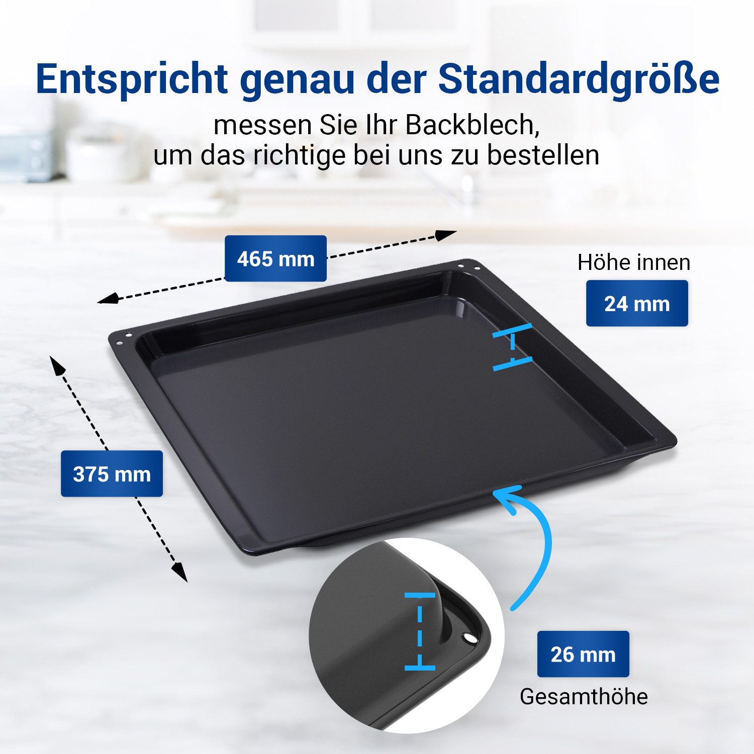 BOSCH Backblech Blech 00574910 465x375x26mm, emailliert, für Backofen Herd