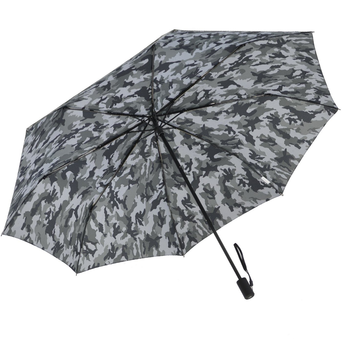 iX-brella Stockregenschirm XXL Trekking-Schirm mit farblich passender Umhängetasche - Camouflage, sehr-groß