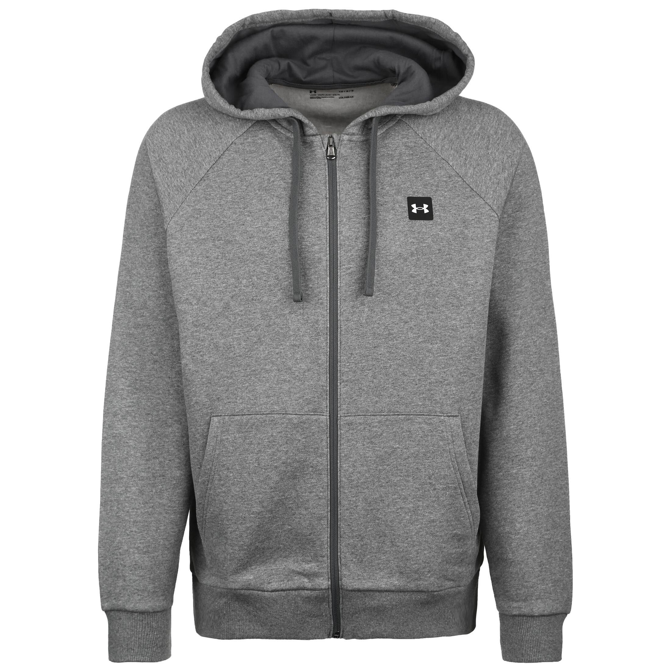 Under Armour® Trainingsjacke Rival Fleece grau weiß / Kapuzenjacke Herren