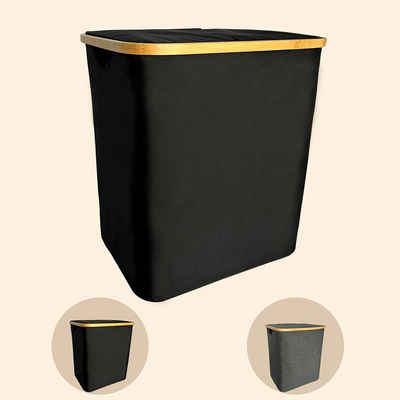 WAOHO Wäschesack Faltbarer Wäschekorb mit Deckel, herausnehmbarer Wäschesack 45x35x50, 80L