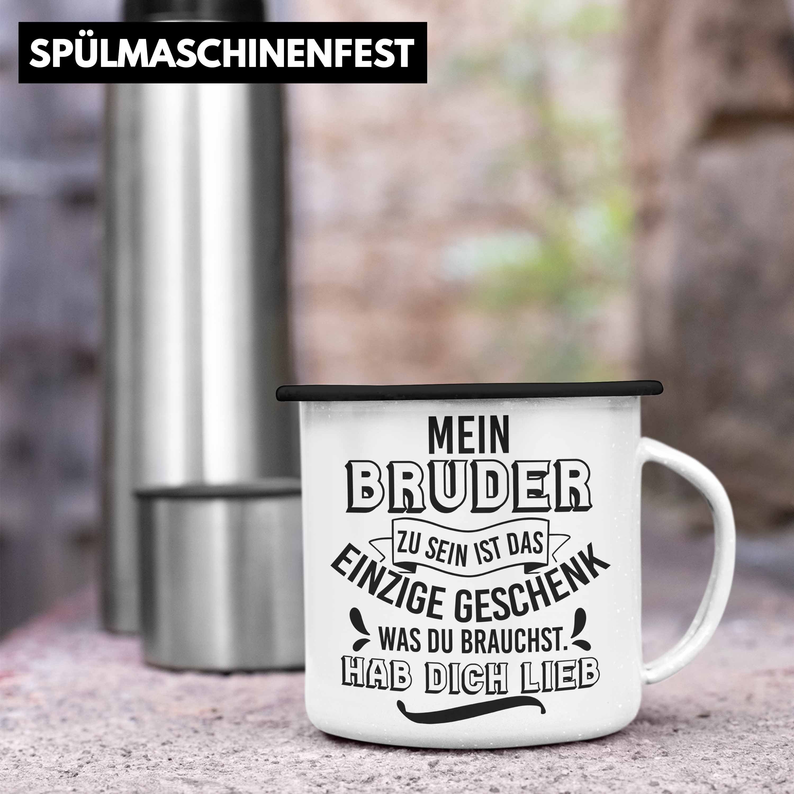 Bruder Schwarz KaffeeEmaille Lustiger Emaille an Geschenk Tasse Tasse Geburtstag Spruch Schwester Trendation Geschenkidee Thermotasse - Trendation