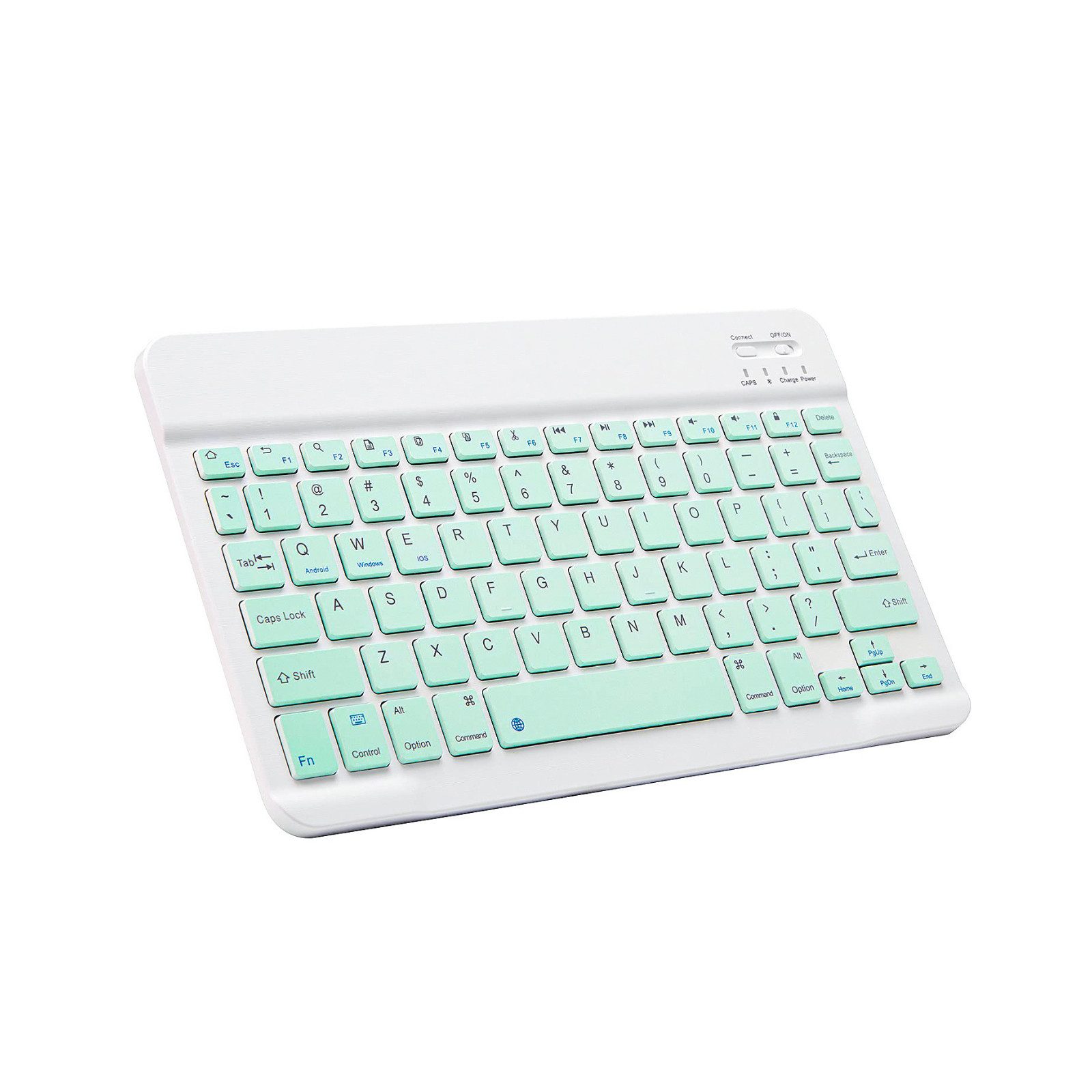 Tekoo Bluetooth-Tastatur kabellos für Tablet iPad PC Multi-Device Türkis Wireless-Tastatur (Ultra-schlankes Design, Aluminium-Rückseite, flüsterleises Tippen)