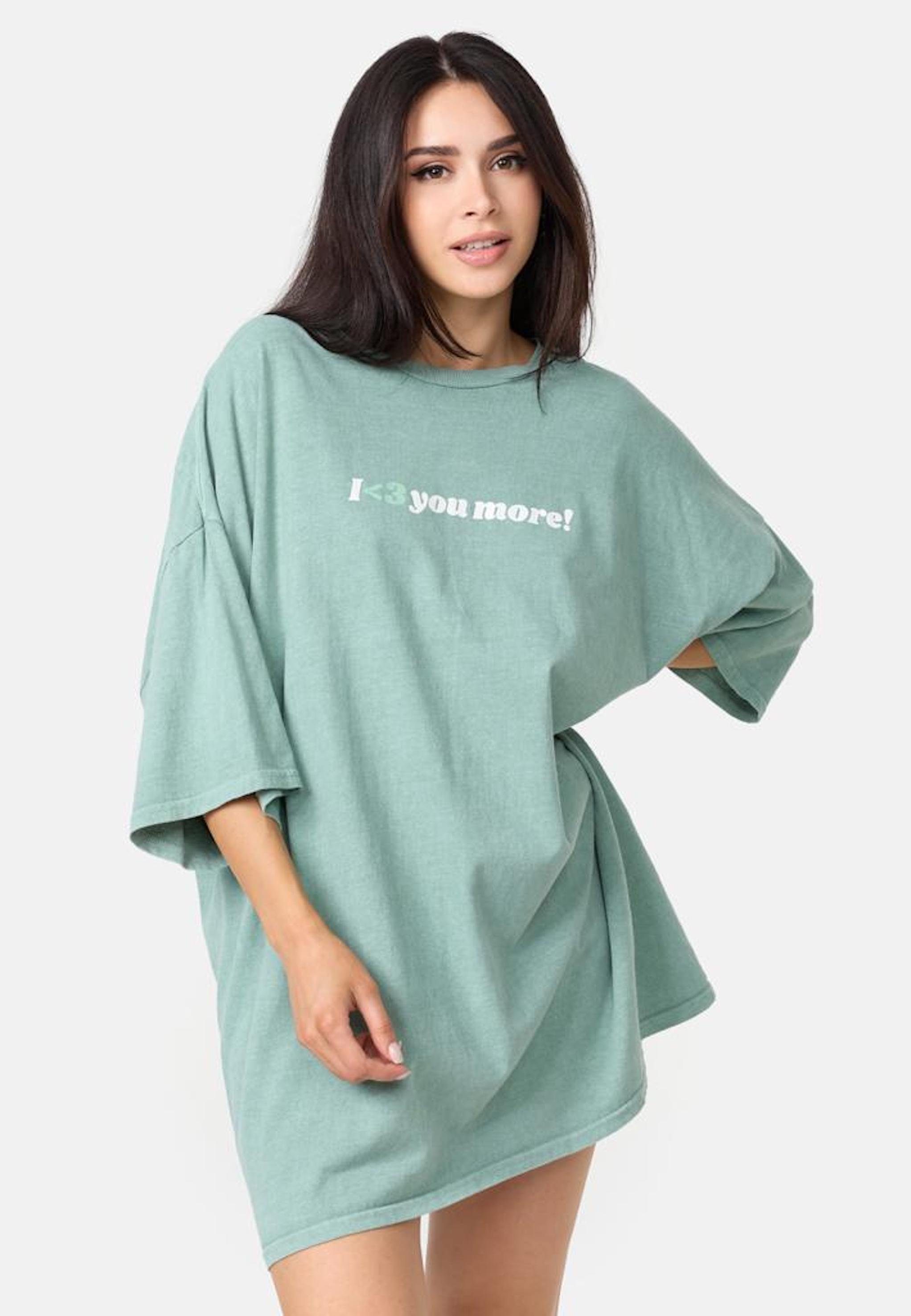 Love Tee Worldclassca Oversized Sommer Print T-Shirt Worldclassca Mint T-Shirt I Oberteil lang