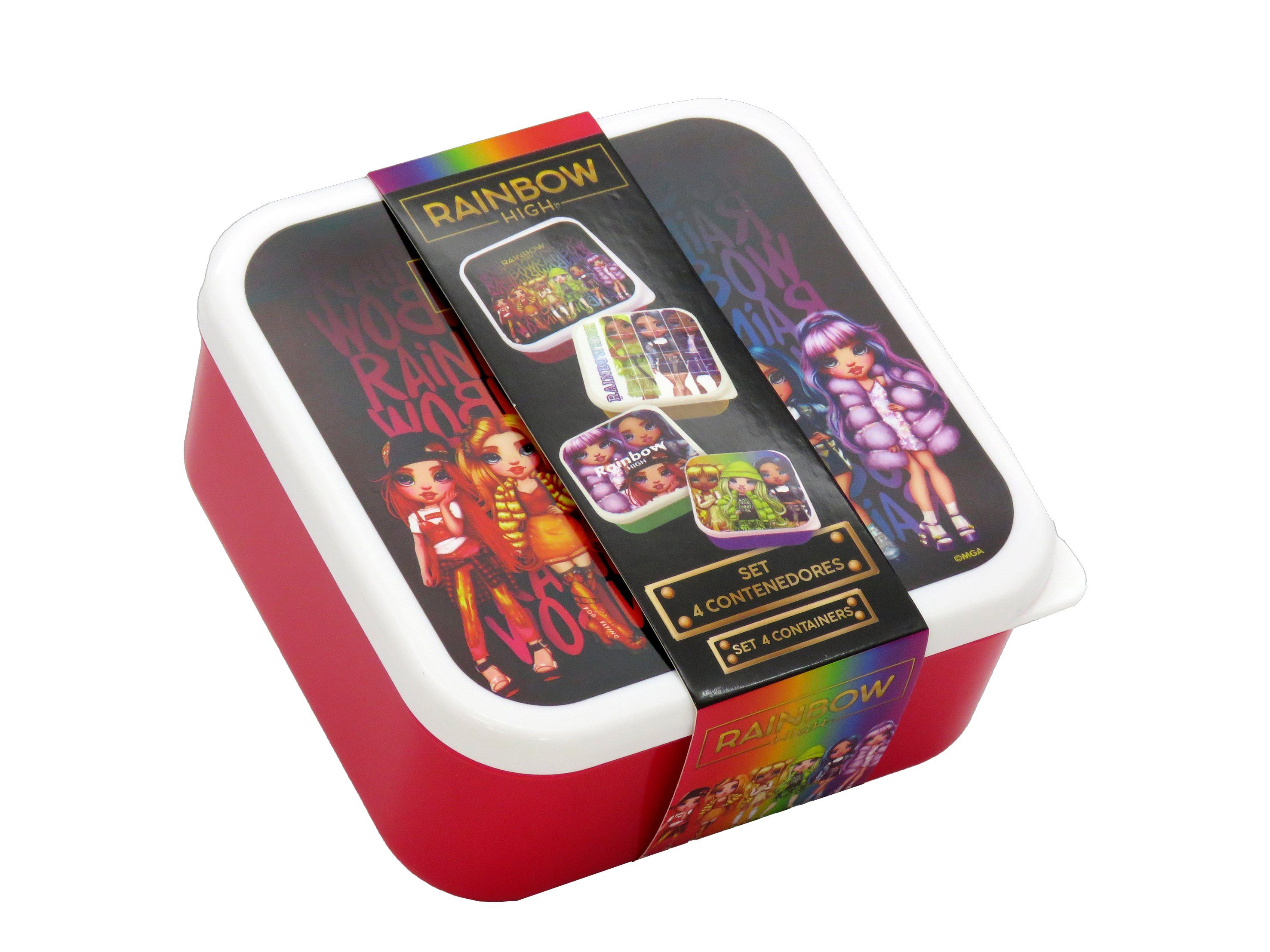 High in bunt 1, schön Brands 4 CyP Lunchbox (4-tlg), Rainbow Lunch Set Box