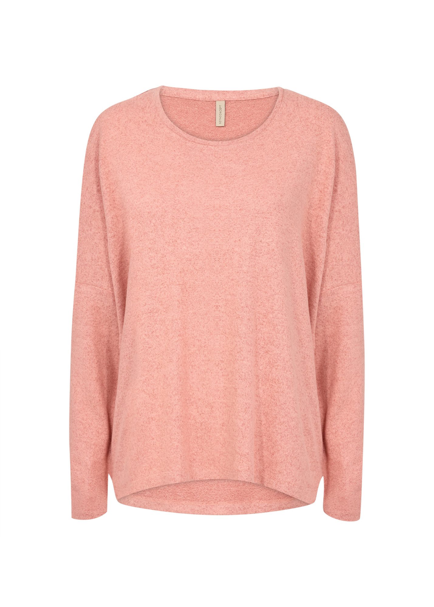 soyaconcept Rundhalsshirt SC-BIARA 1 bequemer Pullover, elastische Viskose-Qualität in melierter Optik