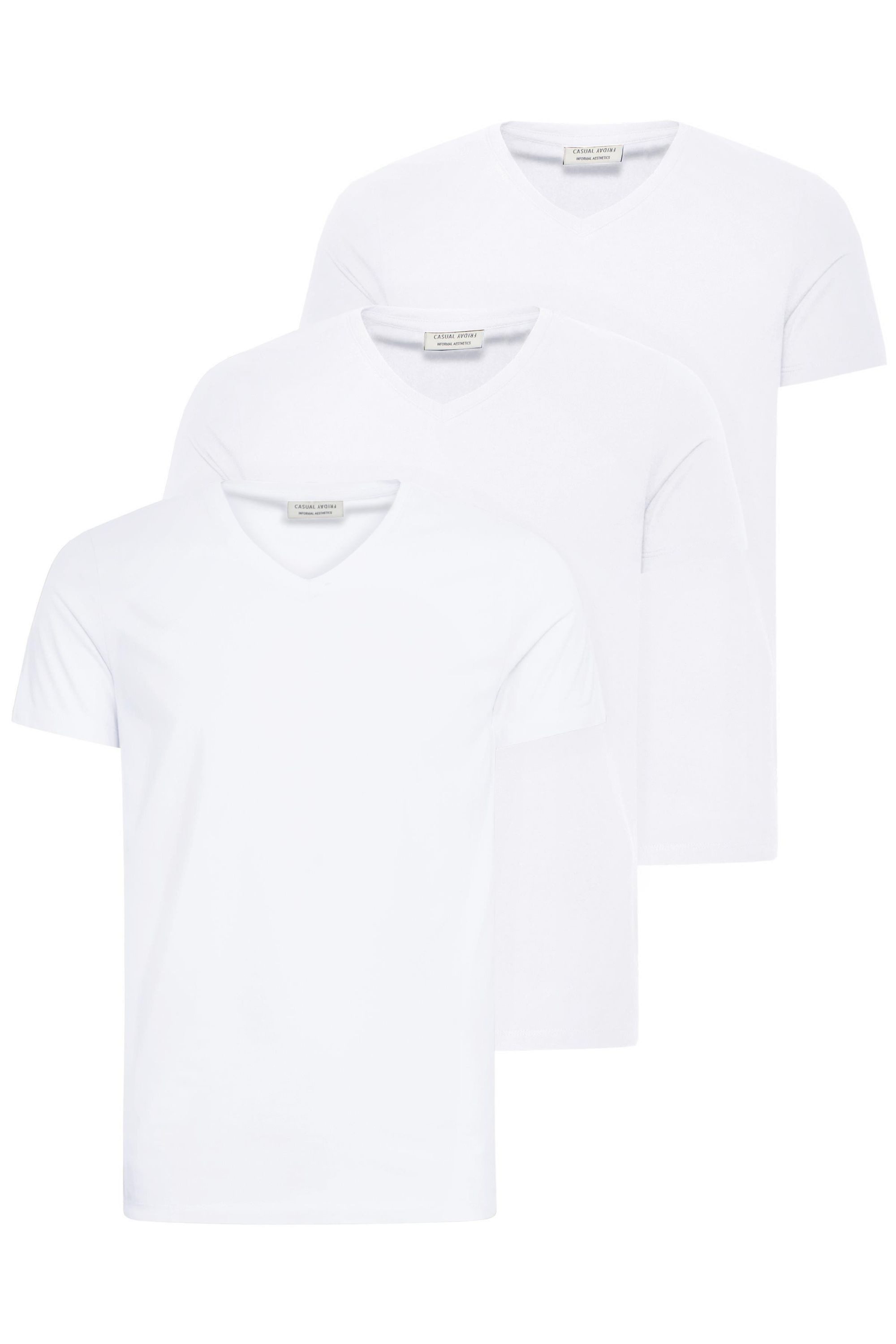 Casual Friday V-Shirt CFLincoln (3-tlg) 3er Pack Basic T-Shirt - Slim Fit