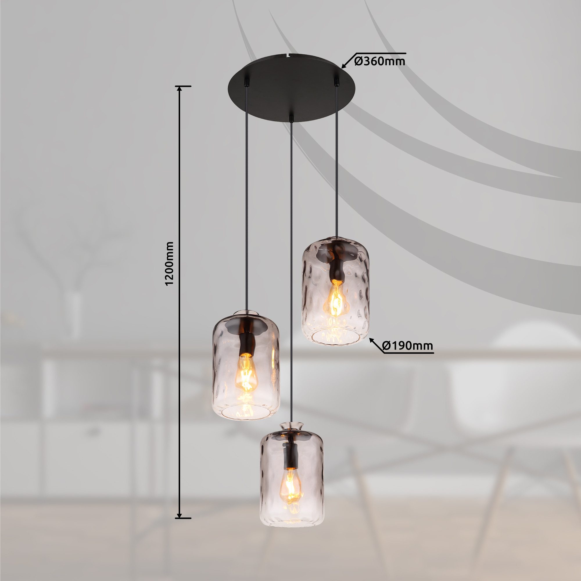 GLOBO LIGHTING Hängeleuchte DARINA, ohne Leuchtmittel, Hängelampe Esszimmer-Leuchte Esstischleuchte Wohnzimmer