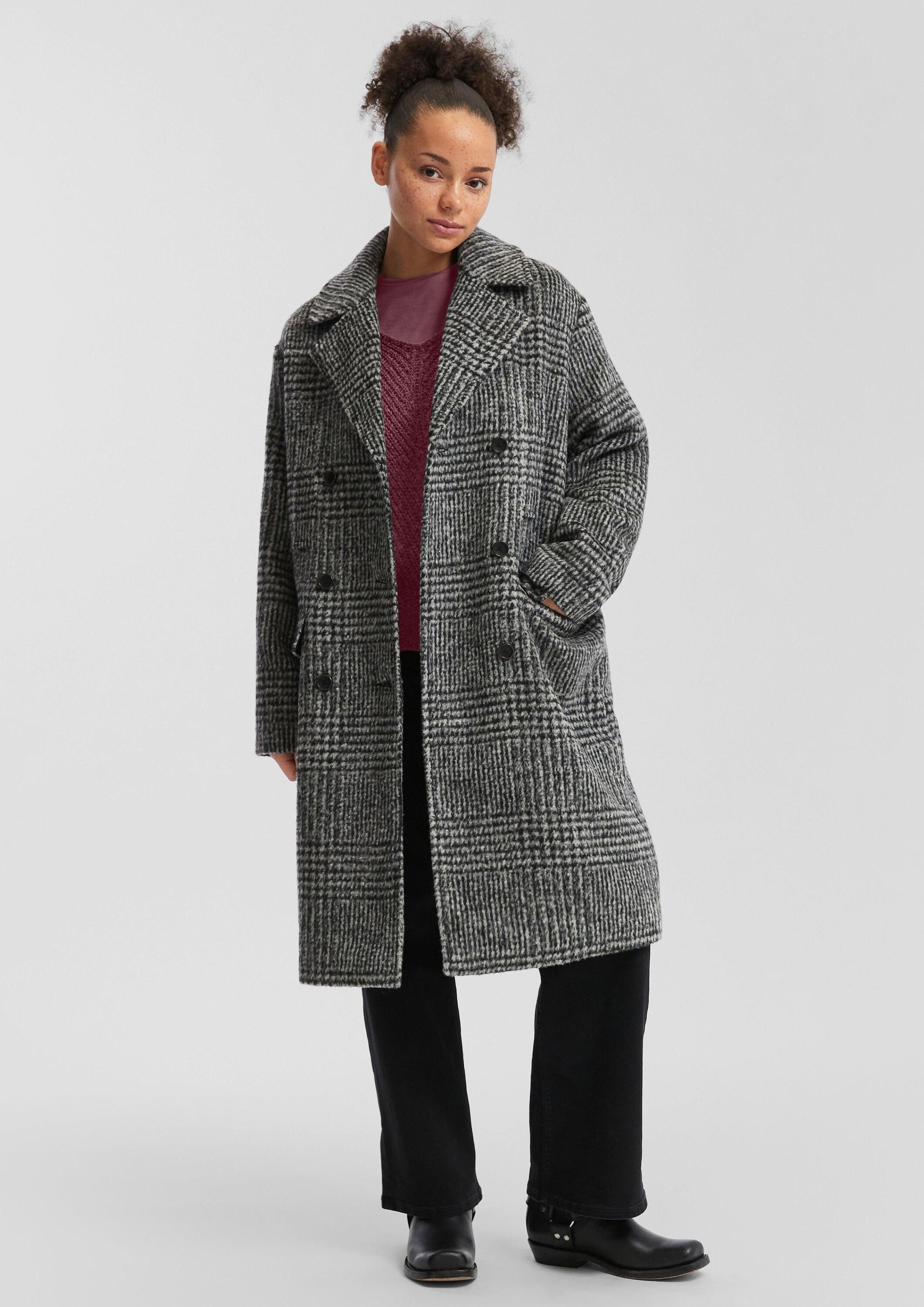 QS Longpullover Strickpullover Melierter Pullover