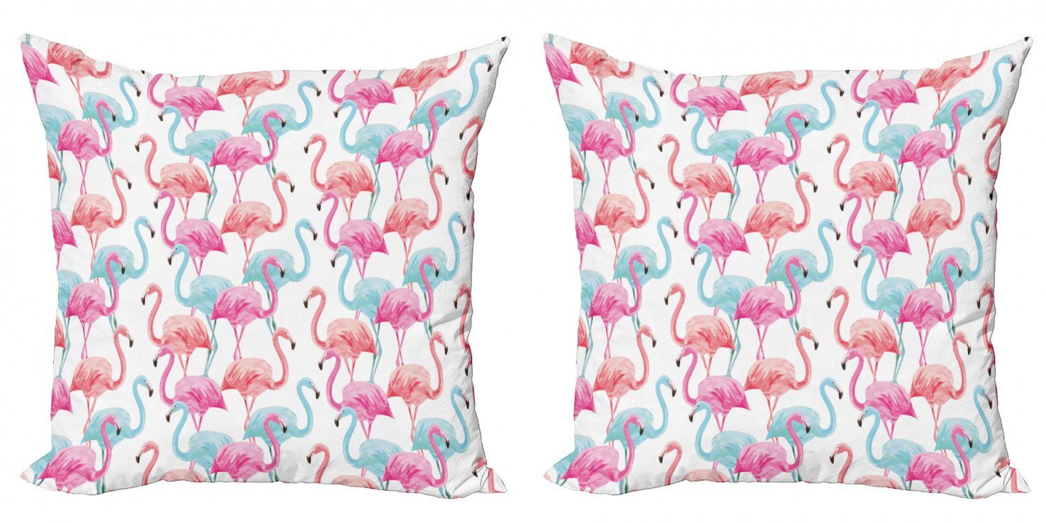Stück), Aquarell Doppelseitiger Digitaldruck, Modern Hawaii (2 Kissenbezüge Flamingos Abakuhaus Accent