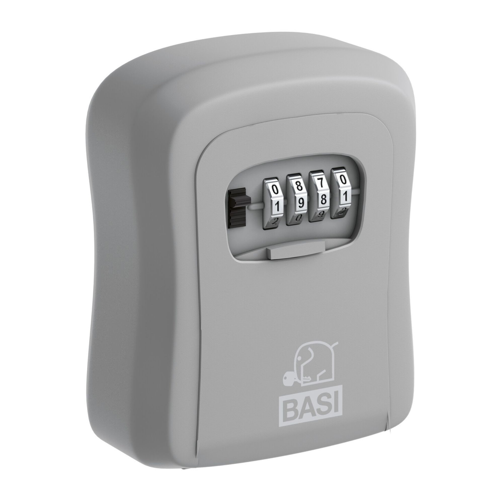BASI Tresor Schlüsselsafe / Schlüsselbox (Packung, 1-St), Zahlenschloss 4-stellig, Aluminiumgehäuse, wetterfest, Grau