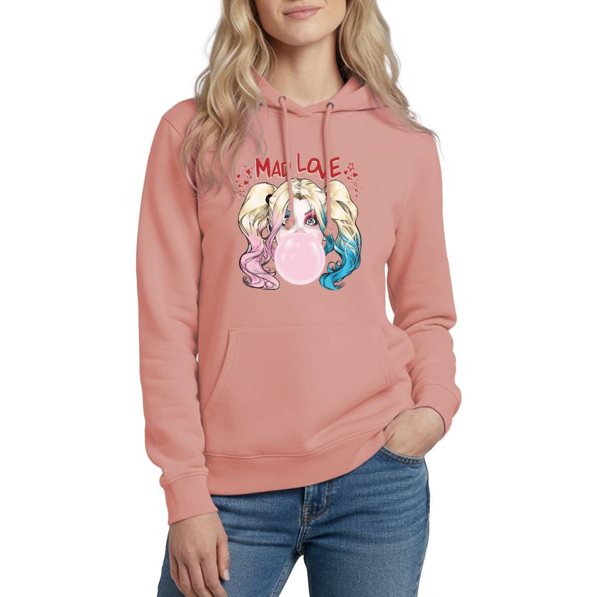 Spreadshirt Hoodie Harley Quinn Mad Love Bubblegum Damen Hoodie (1-tlg)