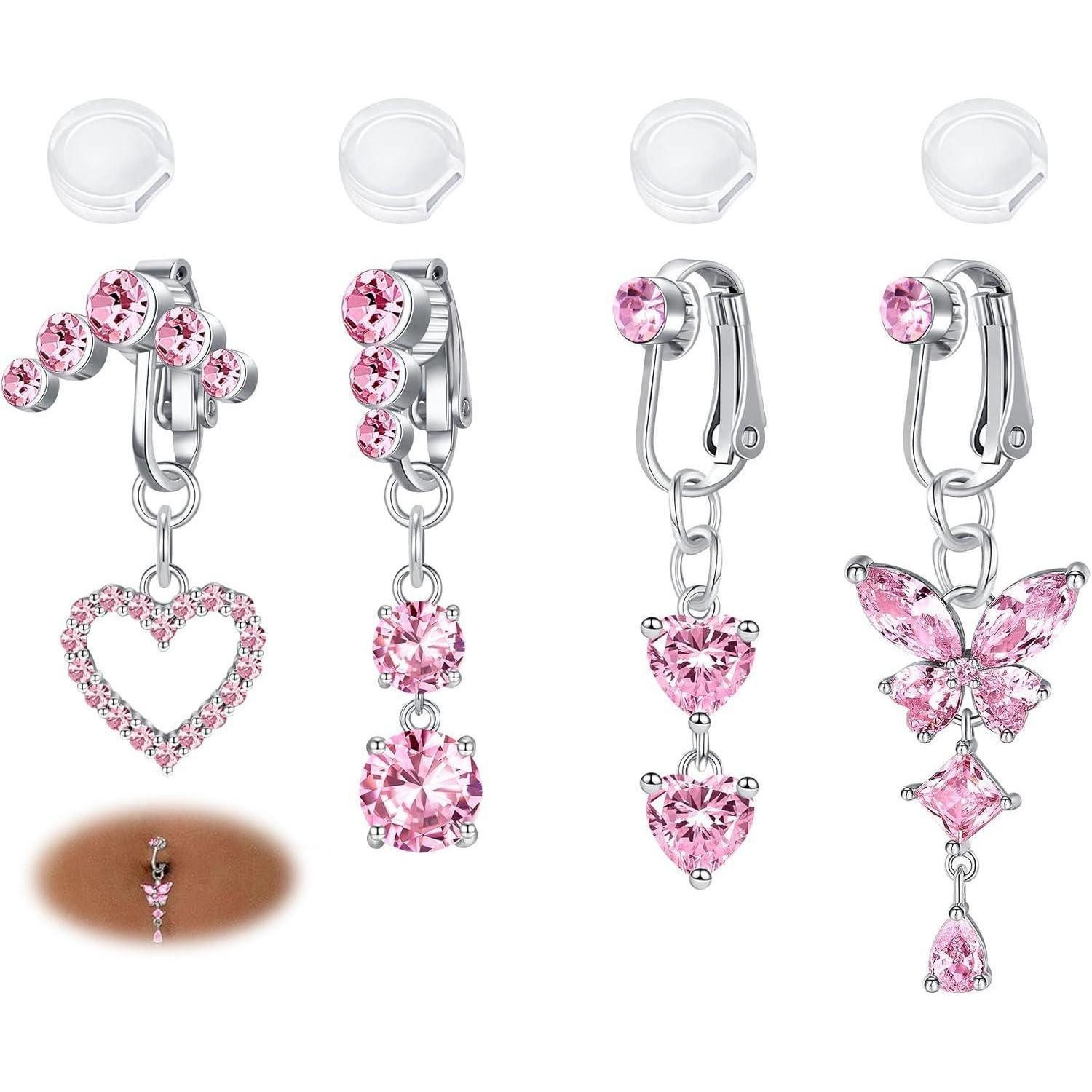 AVYRING Bauchnabelpiercing Bauchnabelringe 4er-Set Fake Piercing Schmuck He günstig online kaufen