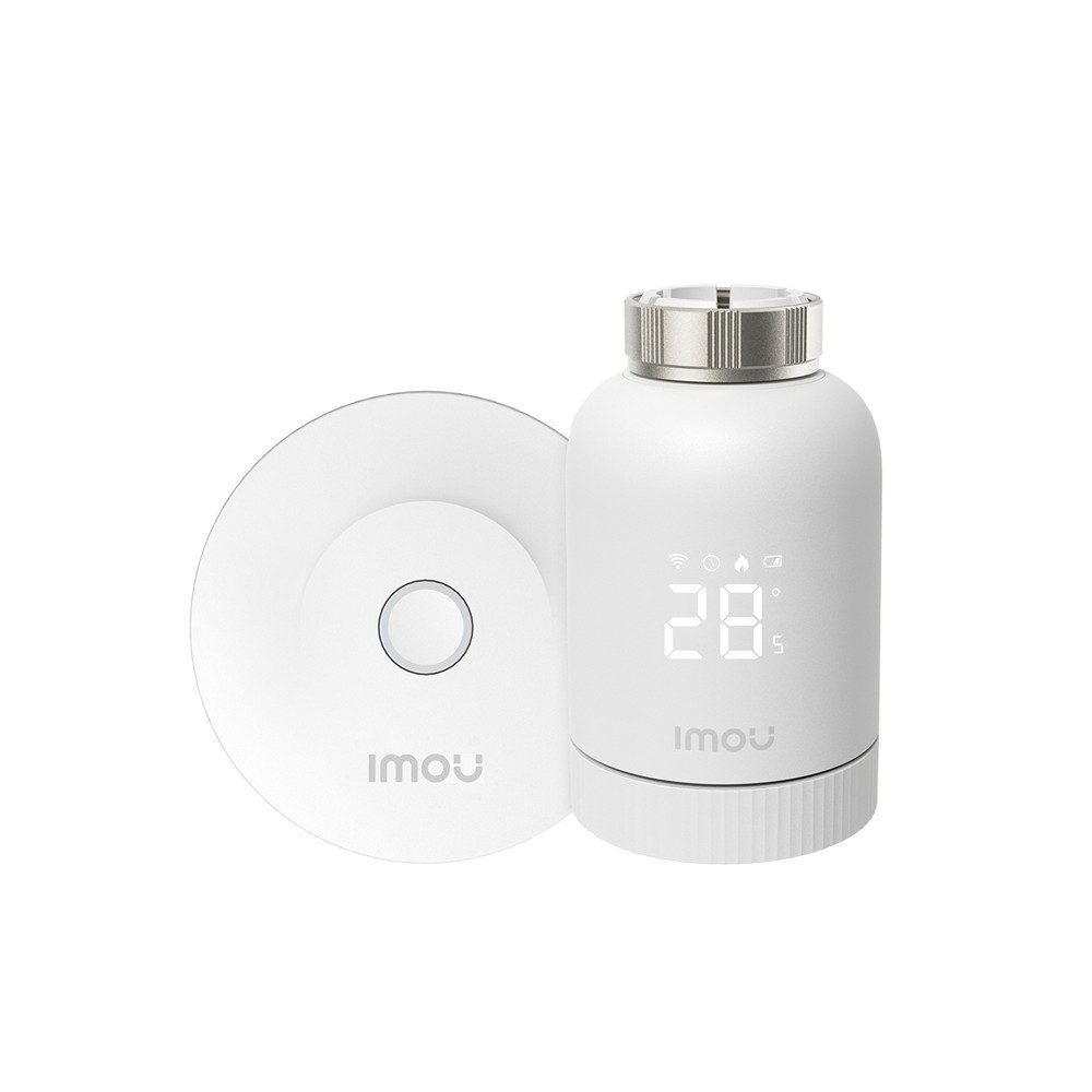 Imou Heizkörperthermostat TRV1 Smart Home mit Gateway ZG2, ZigBee 3.0, App-Steuerung, (Starterset, inkl. Adapter-Set) Fenstererkennung, Geofencing, Weiß