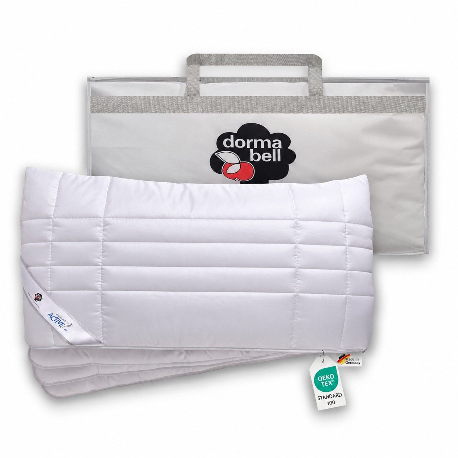 Dormabell Kunstfaserkopfkissen Dormabell Active air - Faser Kopfkissen Funktions Lagenkissen 40x80, Füllung: 100% Polyester, Bezug: 100% Polyester, Seitenschläfer, Rückenschläfer, Bauchschläfer, Hergestellt in Deutschland
