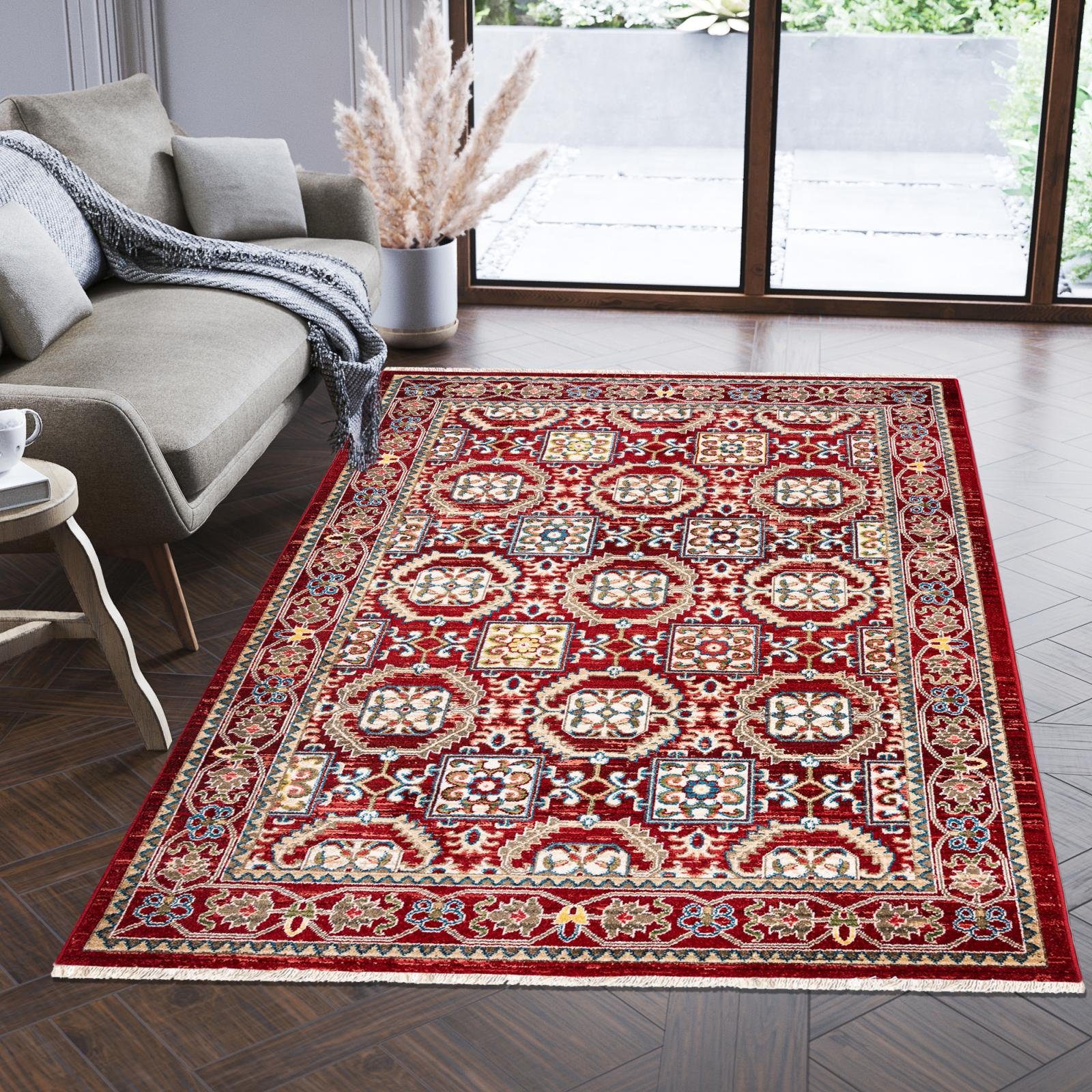 Orientteppich Oriente Wohnzimmerteppich Teppich Orient Mazovia, 120 Geeignet Pflegeleicht, Teppich Rot, 170 Fußbodenheizung, cm, für Traditioneller - x