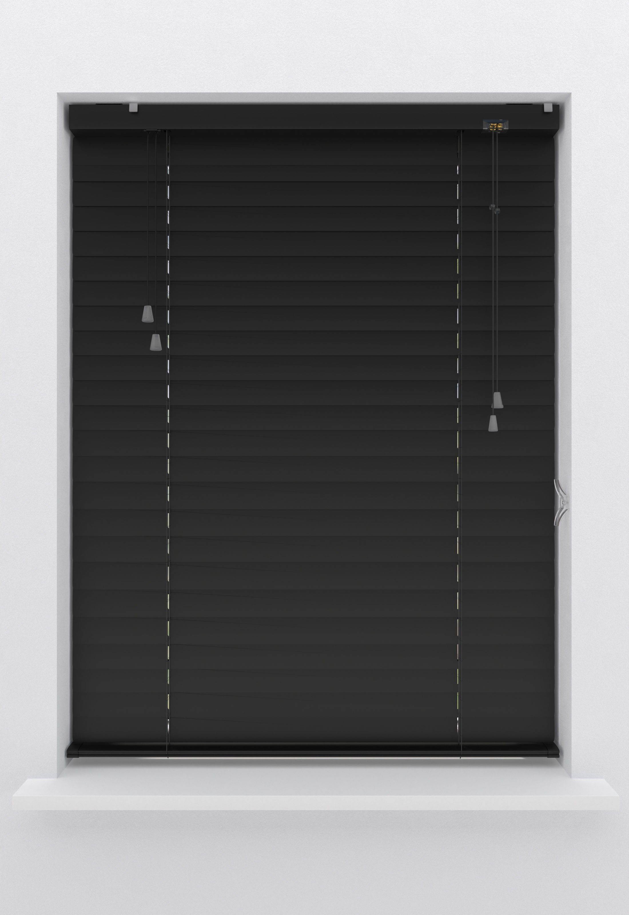 my home Jalousie Amalia, mit Bohren, freihängend, 50mm Lamellen aus Aluminium-Matt, Bedienung durch Schnurzug