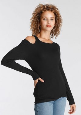 Tamaris Langarmshirt mit Cut-out auf einer Schulter