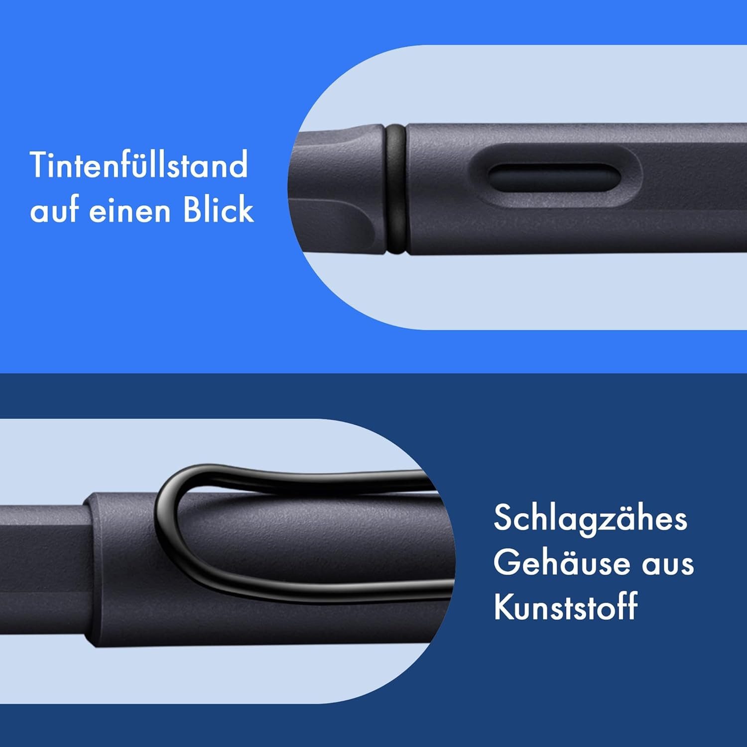 LAMY Füllhalter LAMY Füller Safari 0E2 STEEL Schwarz Stärke LH