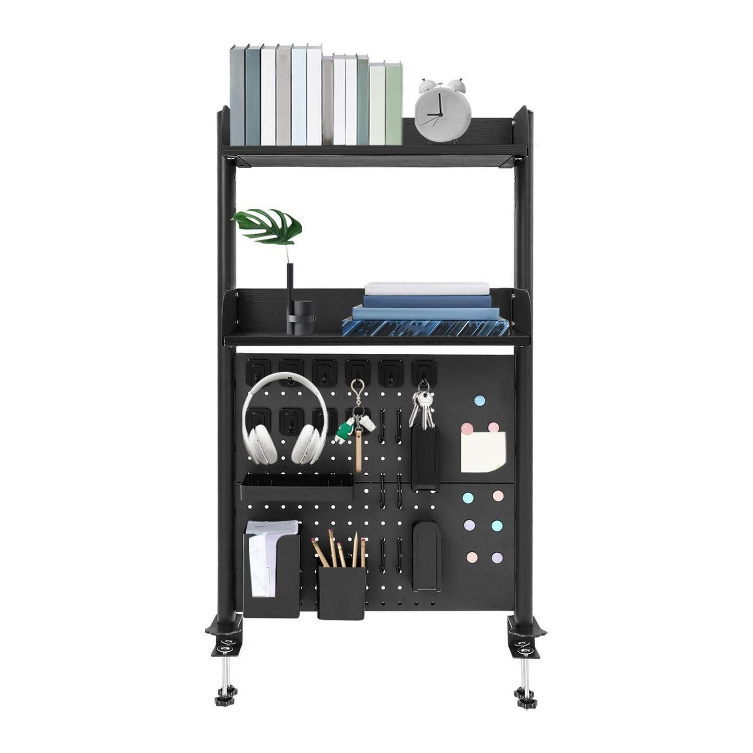 LuxusKollektion Stufenregal Schreibtisch Organizer 95x60cm Schwarz, 1-tlg.