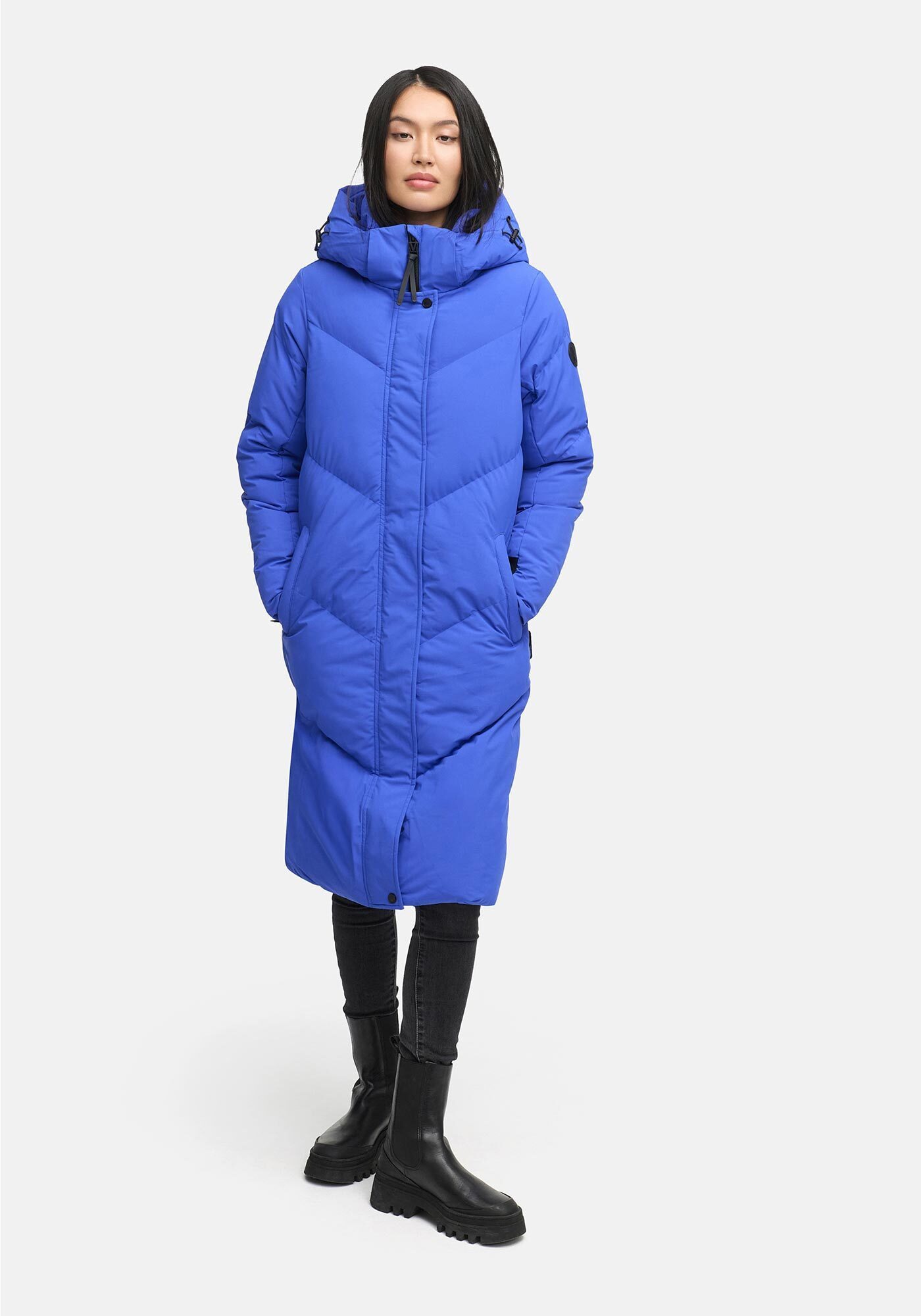 Marikoo Winterjacke Teonaa langer Winter Mantel gesteppt