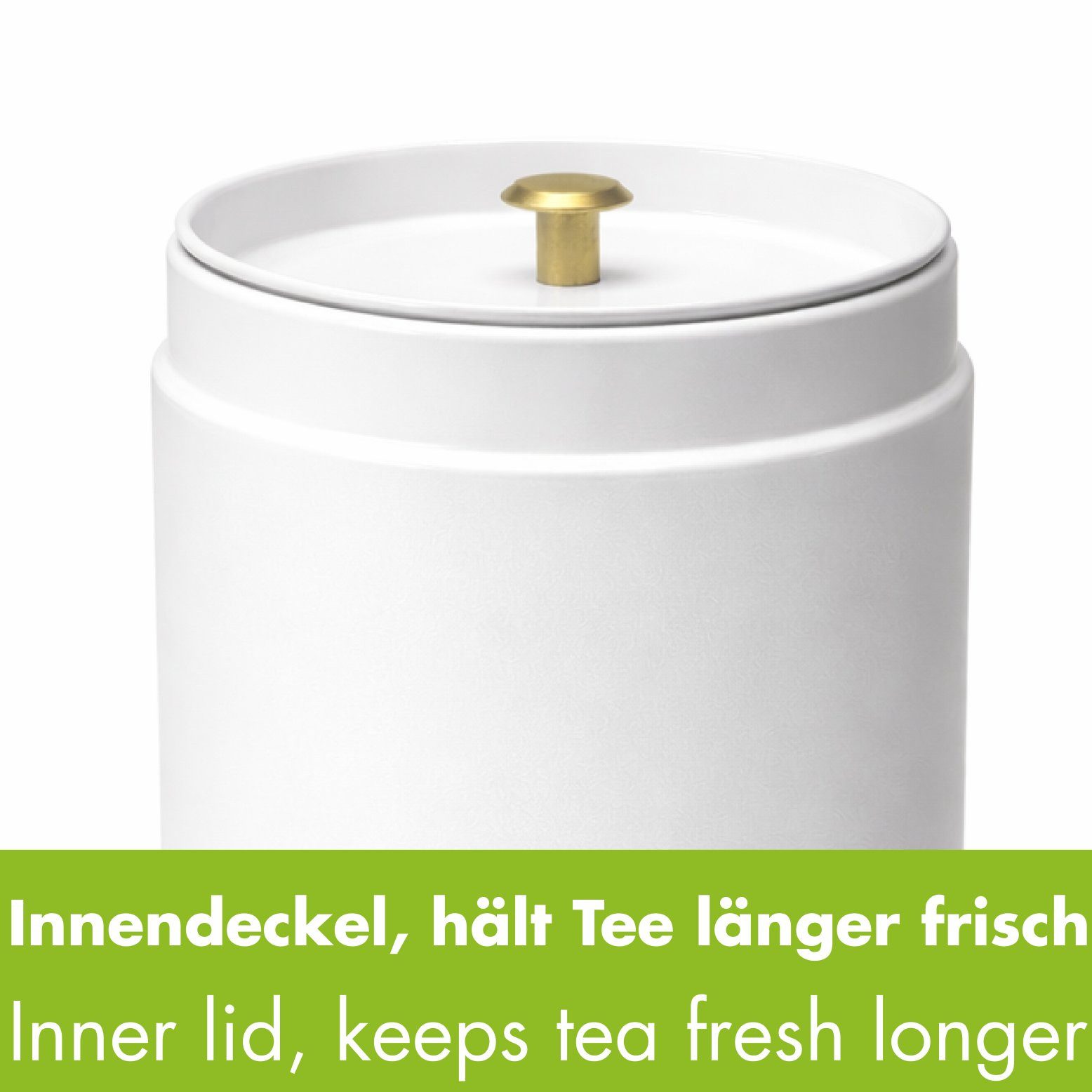 Goodwei Teedose Klassische Teedose aus Metall (250 ml) mit traditionellem Design, weiß, Weißblech, (3-tlg) – Bild 3 von 5