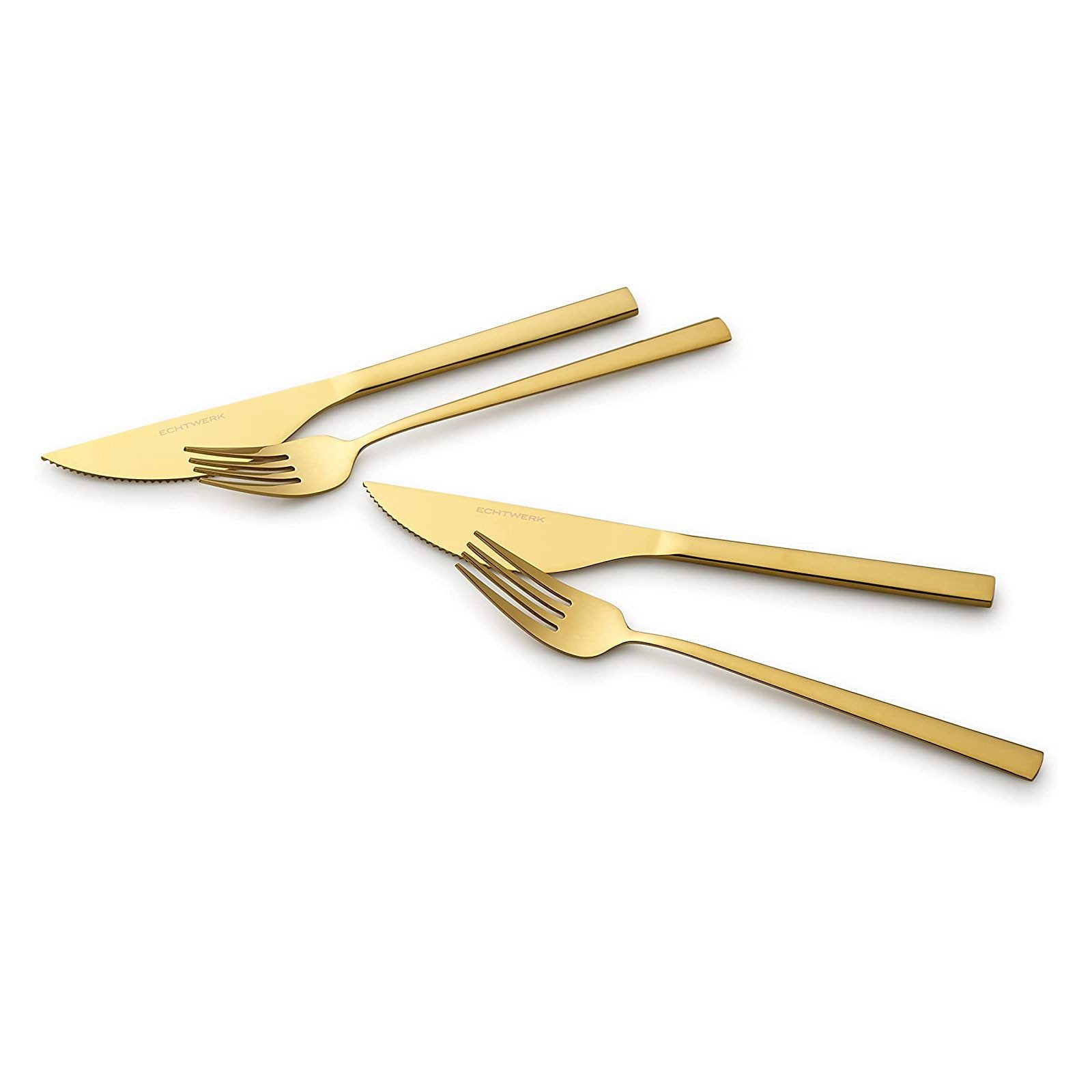ECHTWERK Besteck-Set Pizzabesteck (4-tlg), 2 Personen, Edelstahl, Pizzaset, Steakbesteck, Essbesteck aus Edelstahl