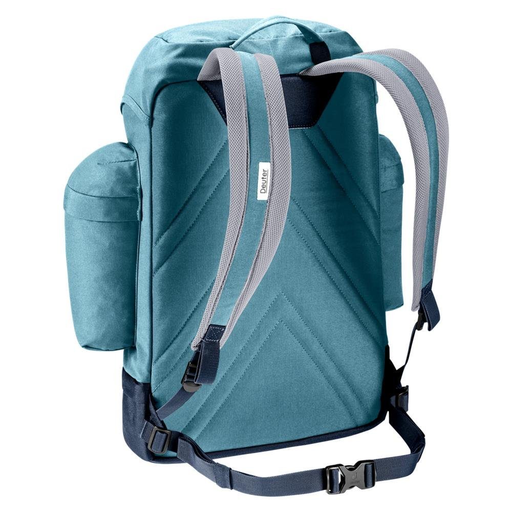 deuter 15 Zoll, Wengen, Laptopfach PET, bis aus 80er-Design Rucksack 25 Liter, atlantic-ink recyceltem