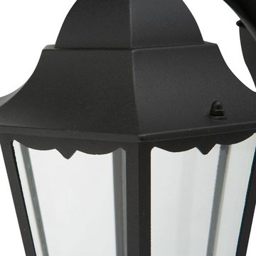 smartwares Außen-Wandleuchte, Leuchtmittel nicht inklusive, Wandlaterne Außenleuchte Hauwandlampe Aluminium schwarz Glas klar E27