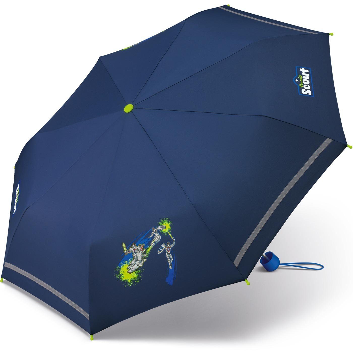 Scout Taschenregenschirm Mini leicht reflektierend bedruckt, Basic Kinderschirm