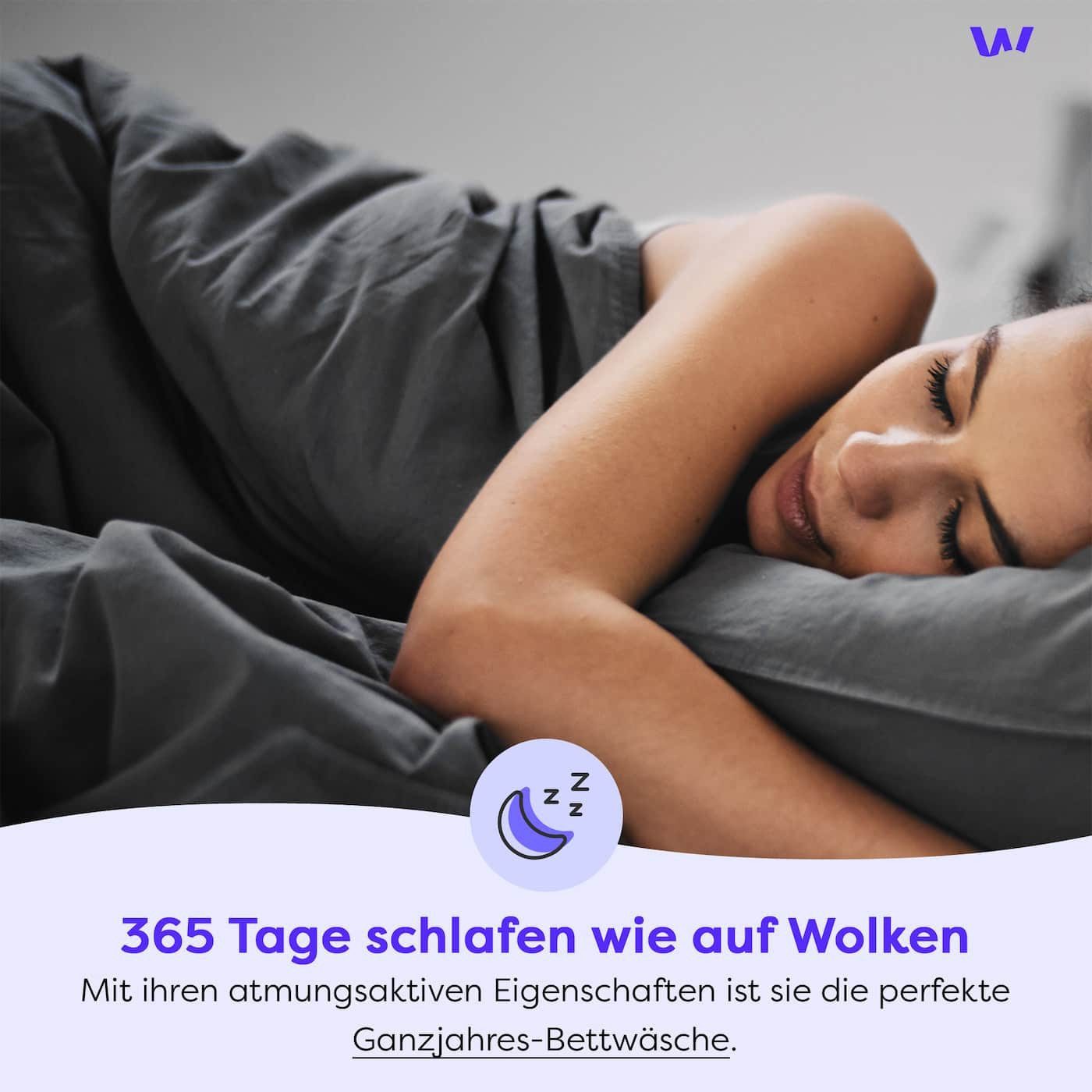 Wolkenfeld Kissenbezug Renforcé Kissenbezug Baumwolle - Natürlich weiches Schlafgefühl, (1 Stück), Größe 80x80, 40x80 und 70x90 cm; versteckter Reißverschluss