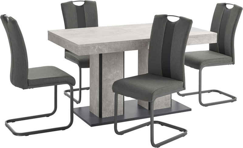 HELA Essgruppe »ROSE«, (Set, 5-tlg), bestehend aus einem Tisch 140-180 cm und 4 Stühlen