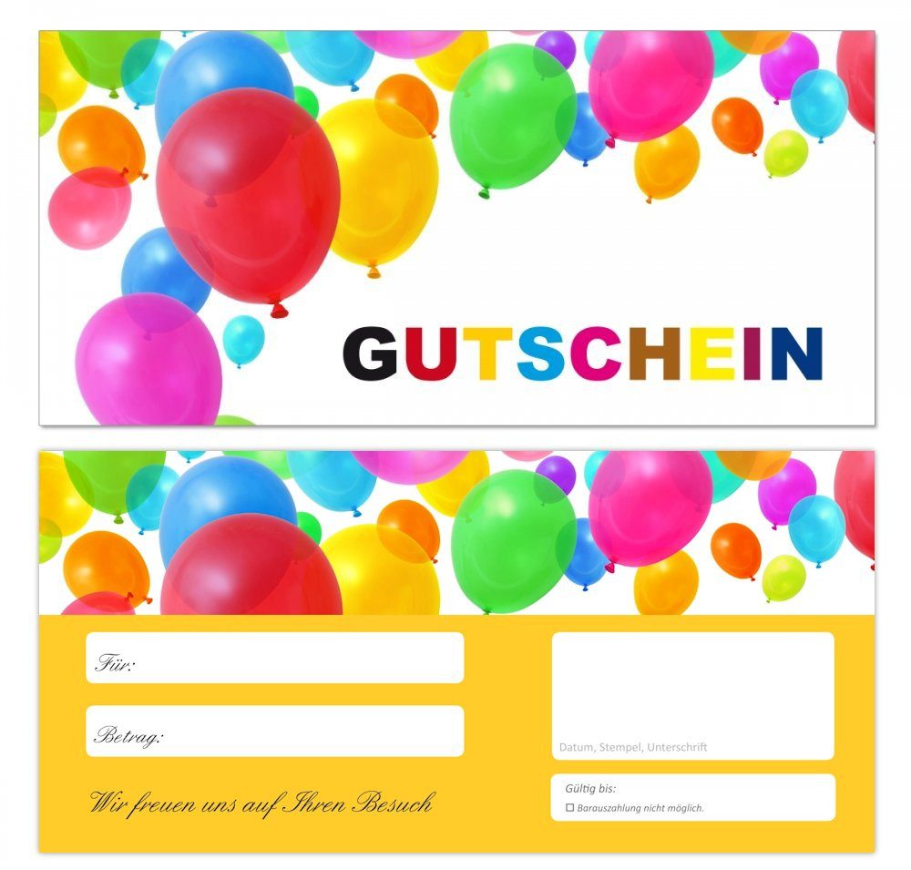 Geschenkkarte Geschenkgutschein Premium Geburtstag Geschenke (Ballons-671)