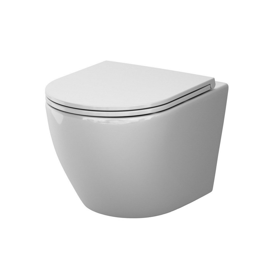 AM.PM Tiefspül-WC Wand-Toilette Hänge-WC inkl. Toilettendeckel mit Absenkautomatik, wandhängend, Abgang waagerecht, Wand-Toilette & Toilettensitz im Set, Kompatibel mit Vorwandelement