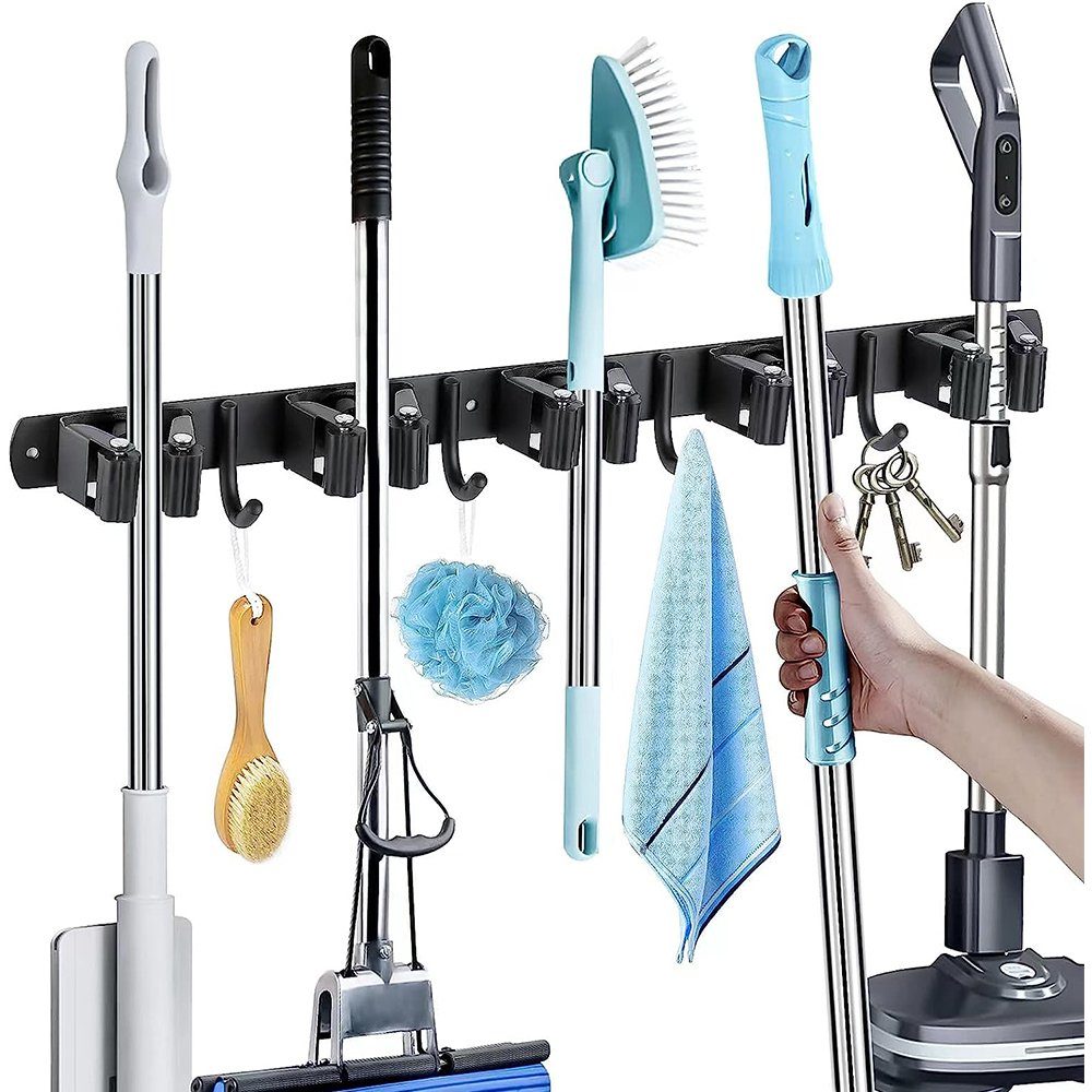 Kombiträger Besenhalterung Wand Besenhalter Gerätehalter Edelstahl Besen Mop Halte, NUODWELL