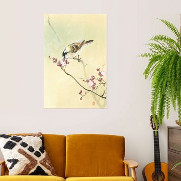 Posterlounge Wandfolie Ohara Koson, Kleiner Vogel und Blüten, Malerei