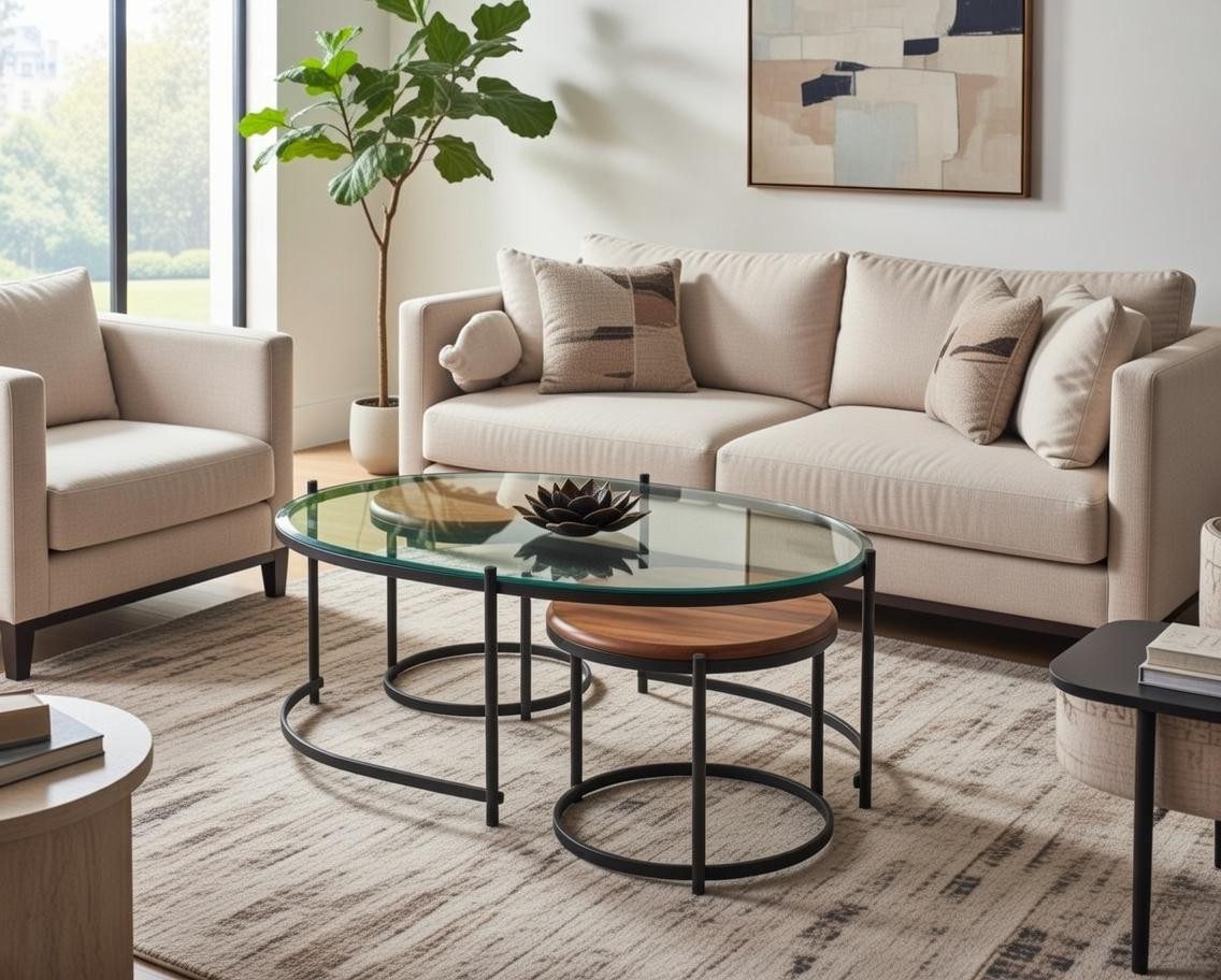 Xlmoebel Couchtisch Eleganter schwarzer Couchtisch im modernen Minimalismus-Stil, Made in Europa