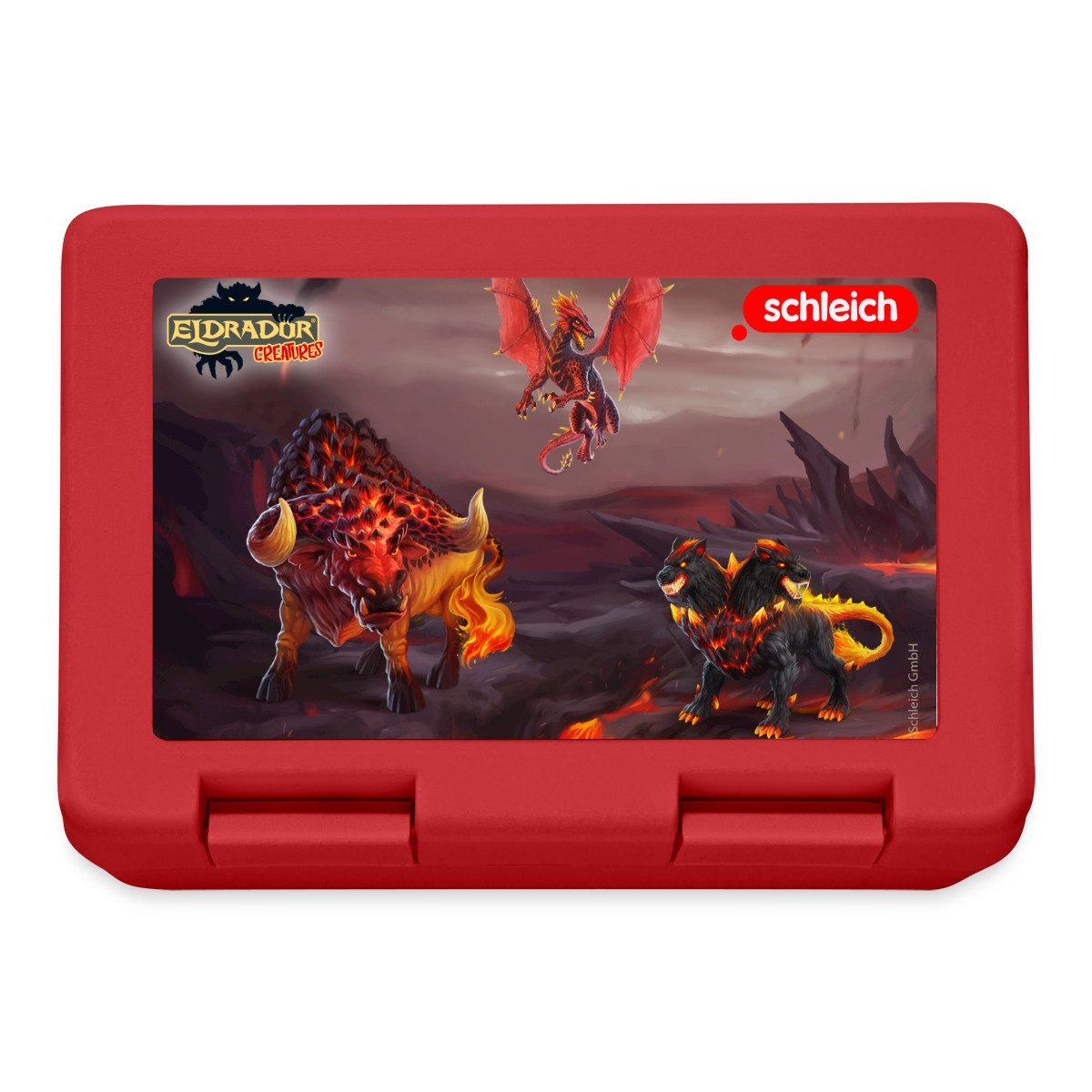 Spreadshirt Lunchbox Schleich Eldrador Creatures Lavawelt Brotdose Lunchbox, Plastik, Aluminium