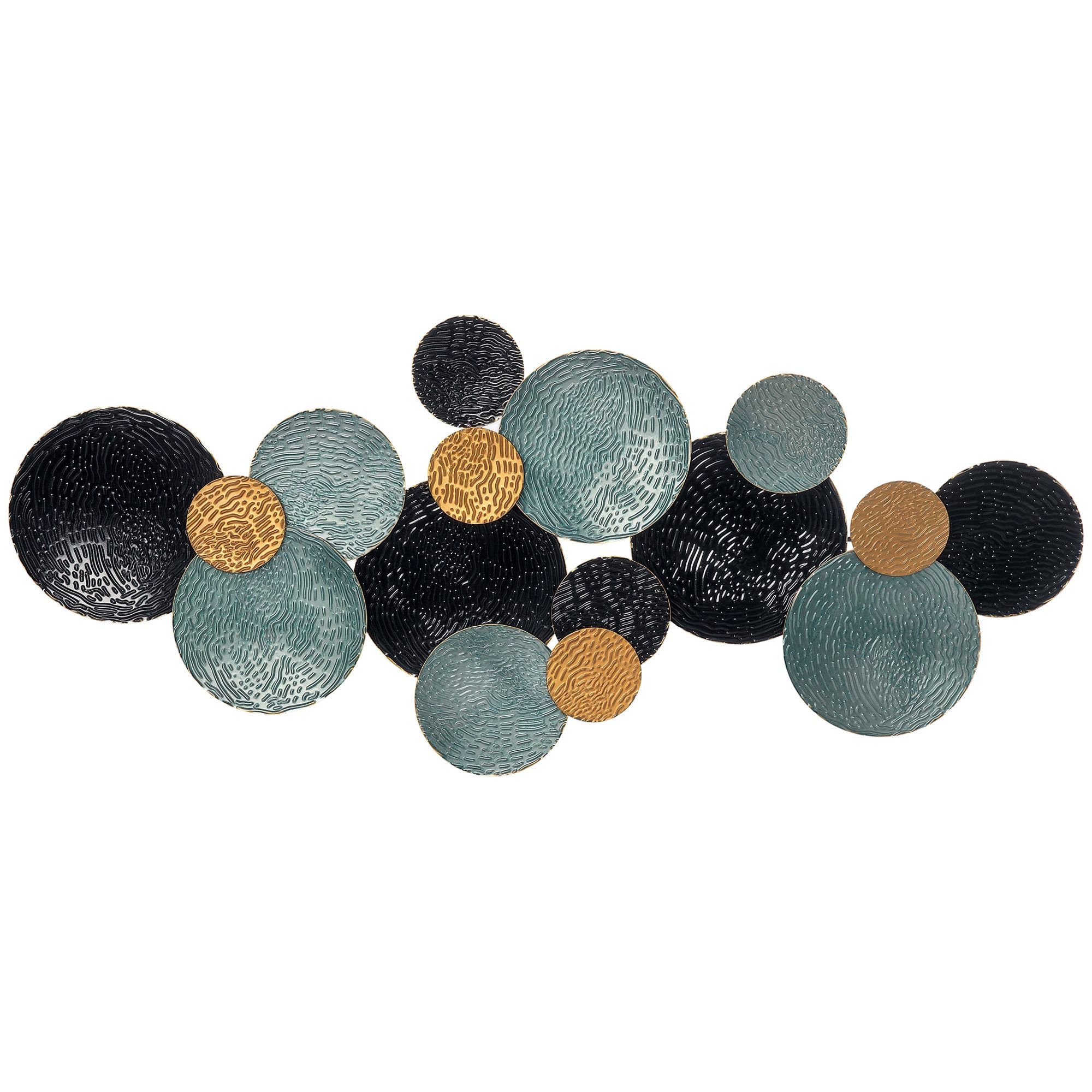 HOMCOM Wandbild 3D Wandbild Wandornament Wanddekoration Metallbild Wandskulptur, Rund (Wohnzimmer-Kunst, 1 St), Modern 121 x 53 cm