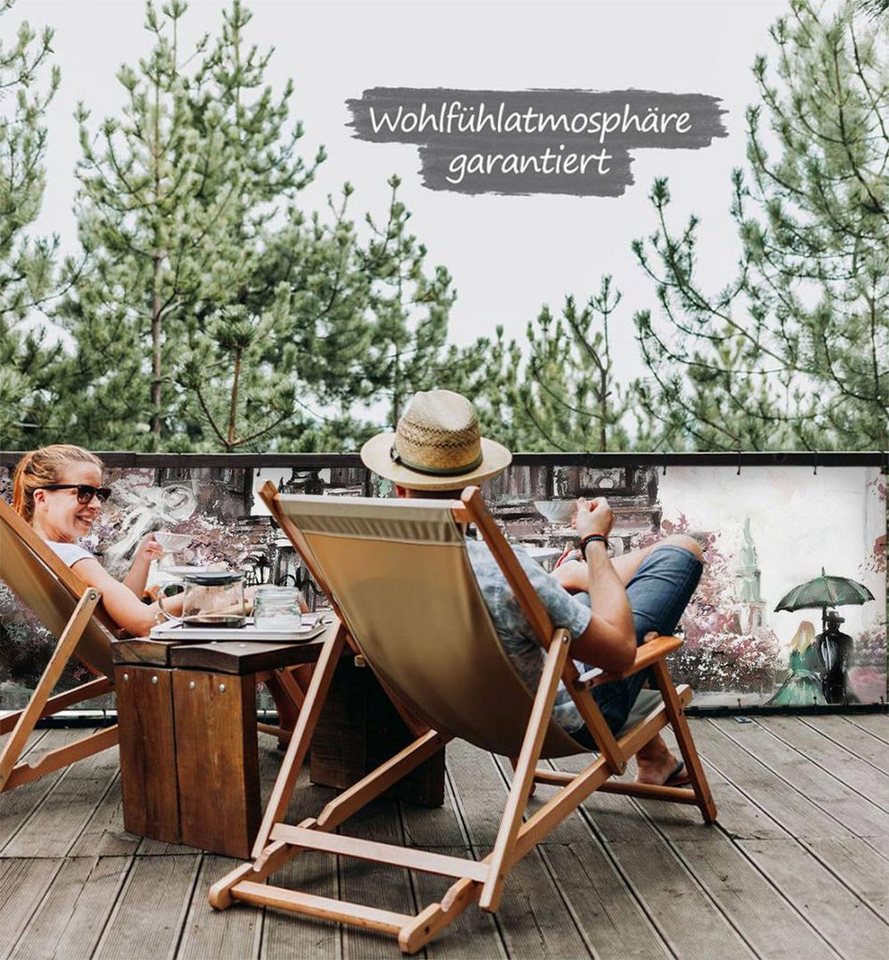 Thumbnail - MyMaxxi Sichtschutzelement Balkonbanner Berliner Romantik Balkon Sichtschutz Garten, (Bambus grün)