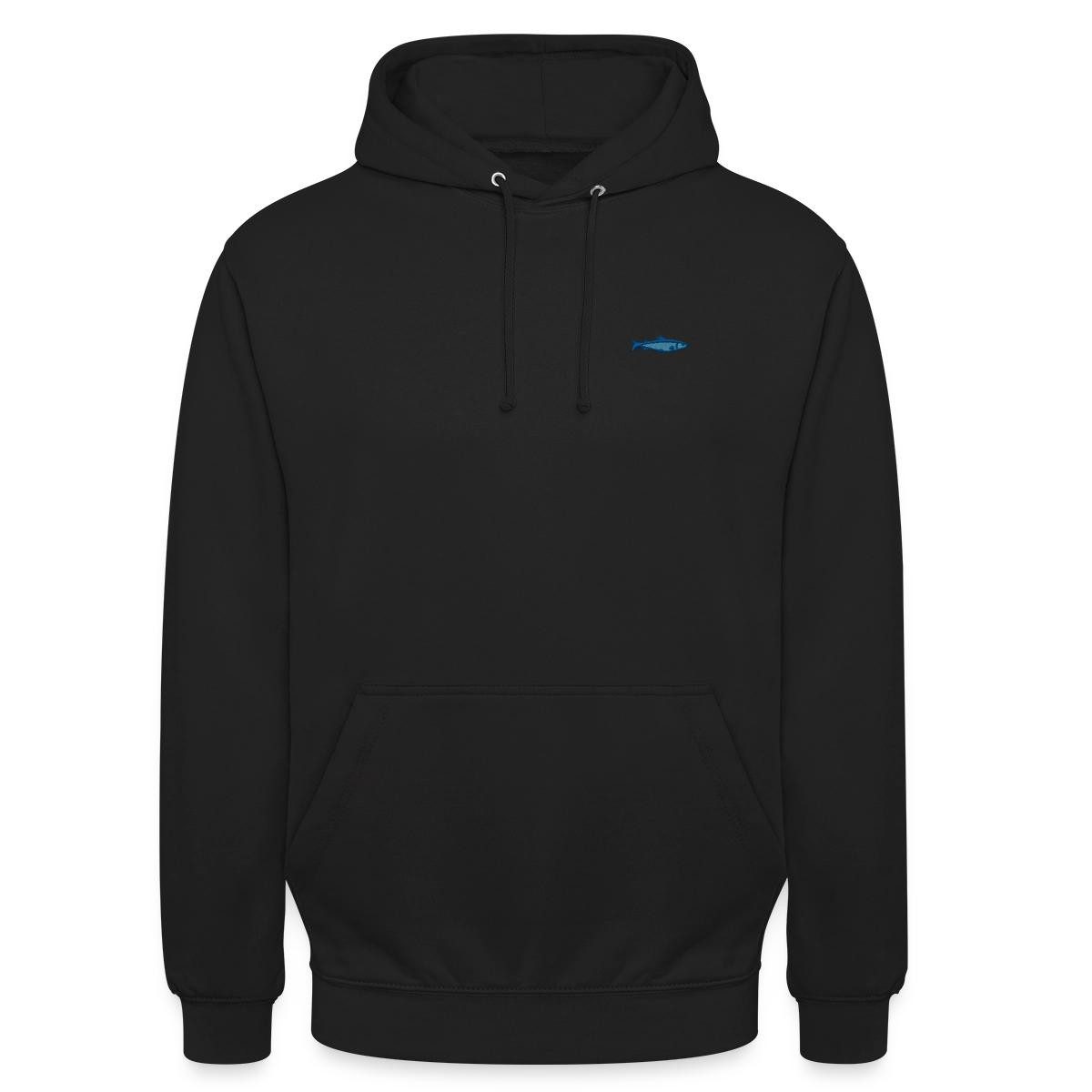 Spreadshirt Hoodie Bestickte Forelle Unisex Hoodie (1-tlg) Unisex-Schnitt: Sitzt bei Männern körpernah, bei Frauen weit