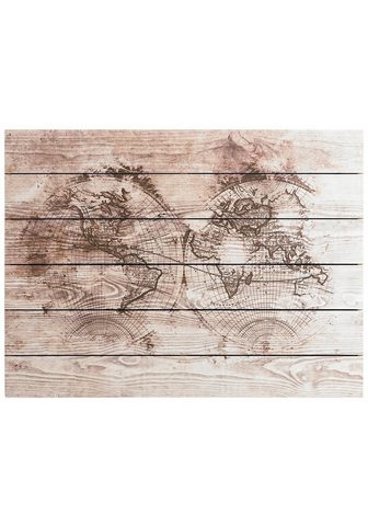 ART FOR THE HOME Картина »Wood World Map«