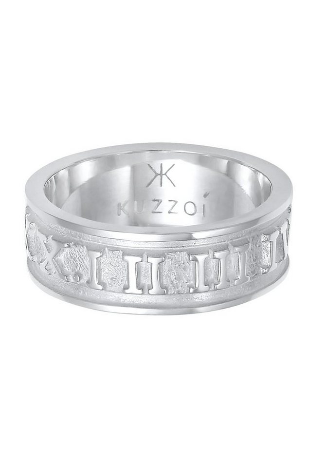 Kuzzoi Silberring Herren Bandring Römische Zahlen 925 Silber, Das schlichte  Geschenk für die Mann oder Freund