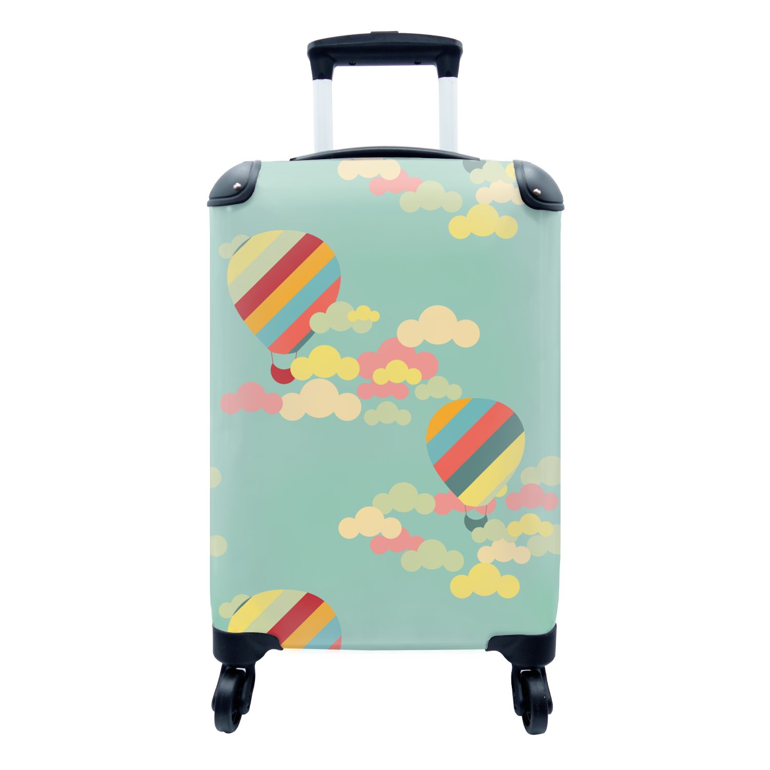 Handgepäckkoffer für 4 Schnittmuster Reisetasche Trolley, Reisekoffer - Heißluftballon - Baby, Handgepäck MuchoWow Ferien, rollen, mit Rollen,