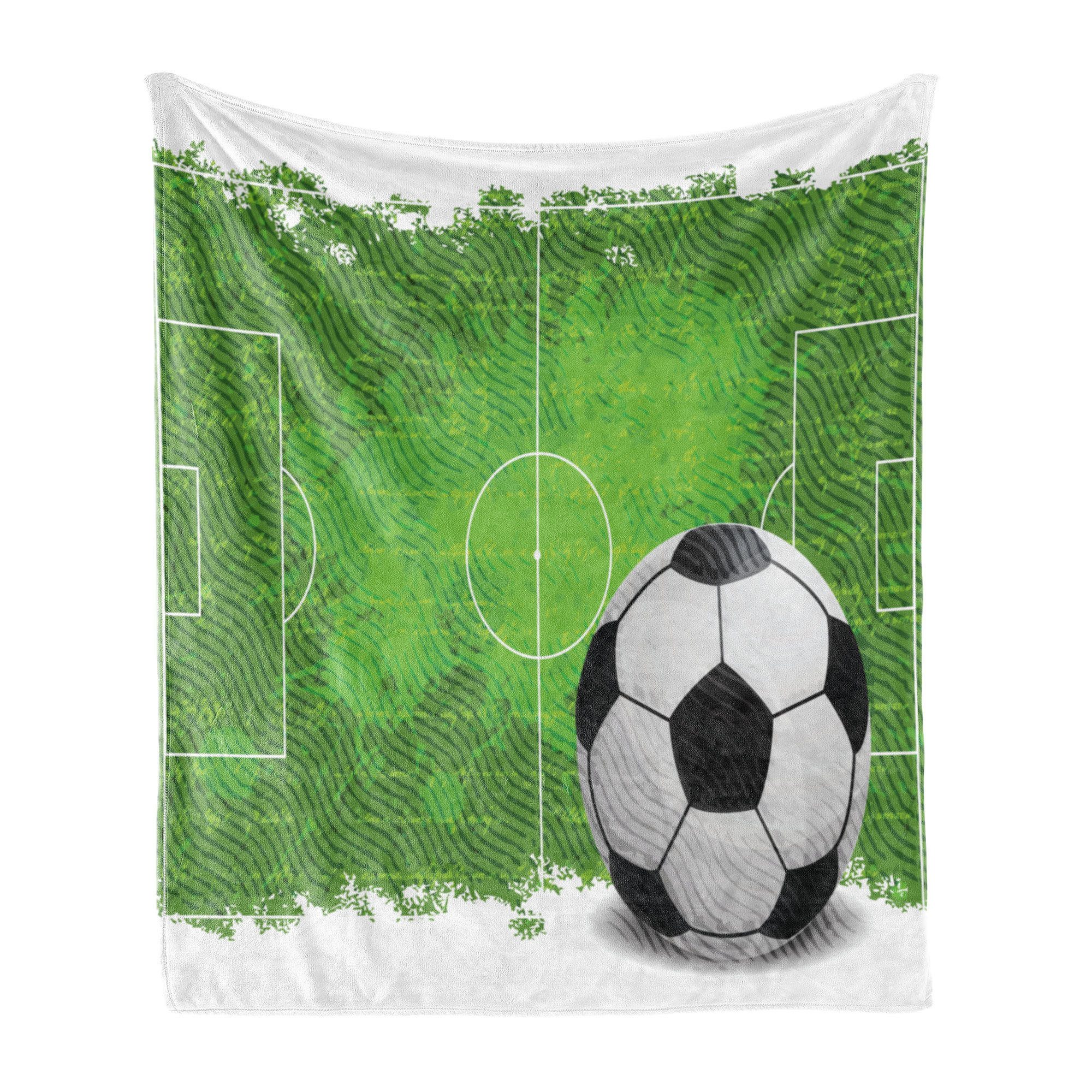 Wohndecke Gemütlicher Plüsch für den Innen- und Außenbereich, Abakuhaus, Fußball Grunge Fußball-Entwurf