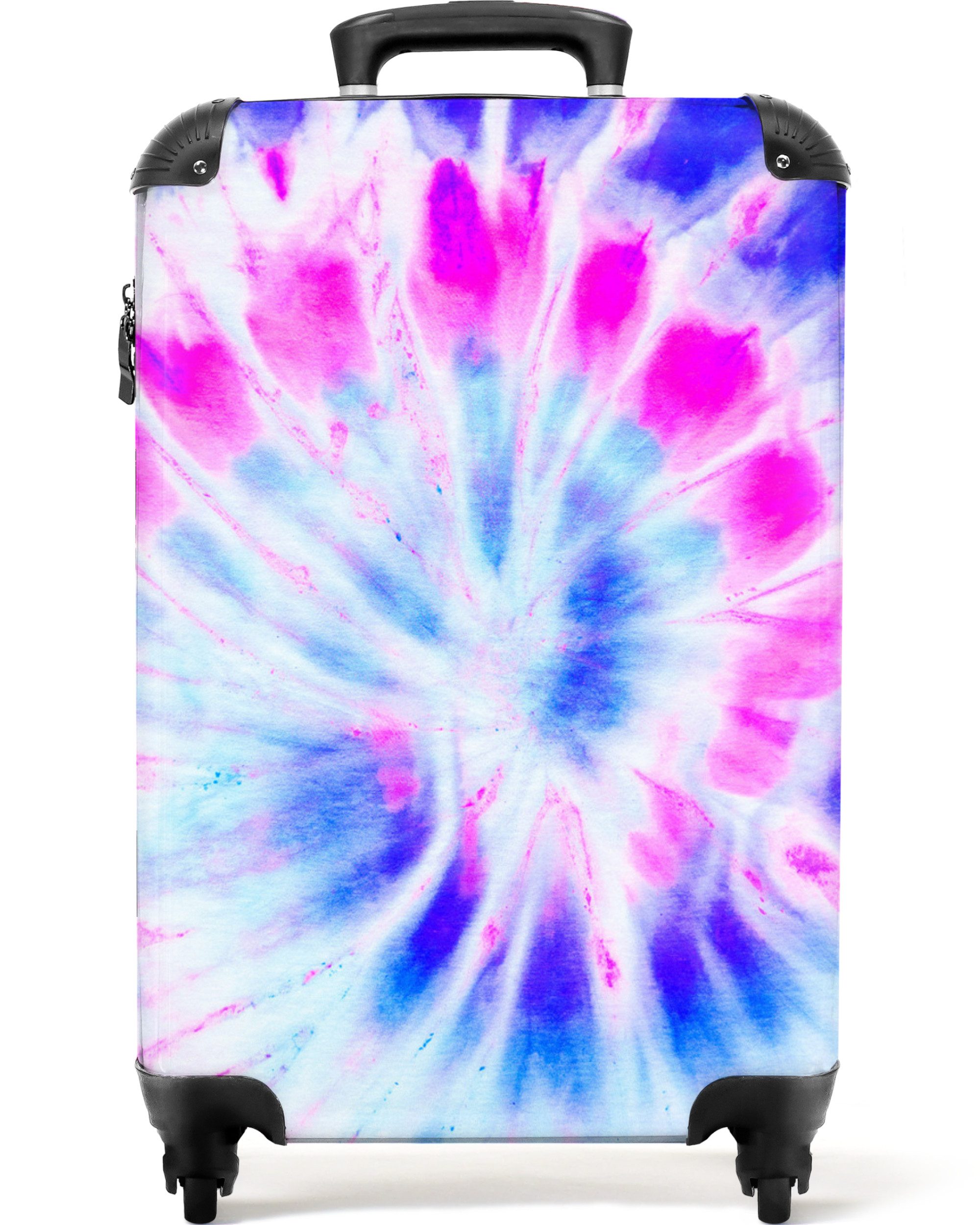 NoBoringSuitcases.com© Hartschalen-Trolley Krawattenfärbung - Hippie - Sommer - Mädchen - Kind 55x35x20cm, Handgepäck-Koffer, Kinderkoffer, Reisekoffer Mädchen