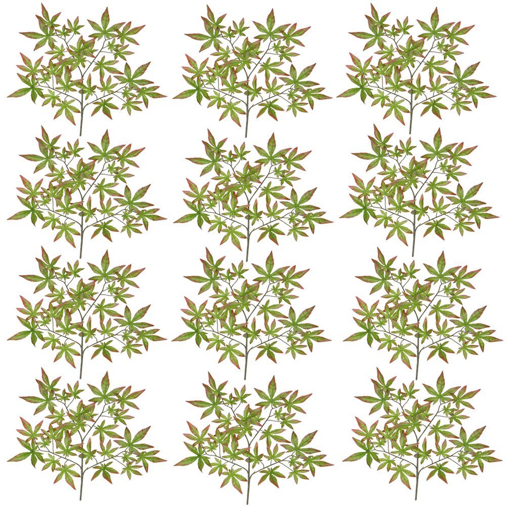 Kunstpflanze Kunstzweig Zweig Künstlicher Ahornzweig Herbstfärbung 65 cm 12 Stück Decovego, Decovego | Kunstpflanzen