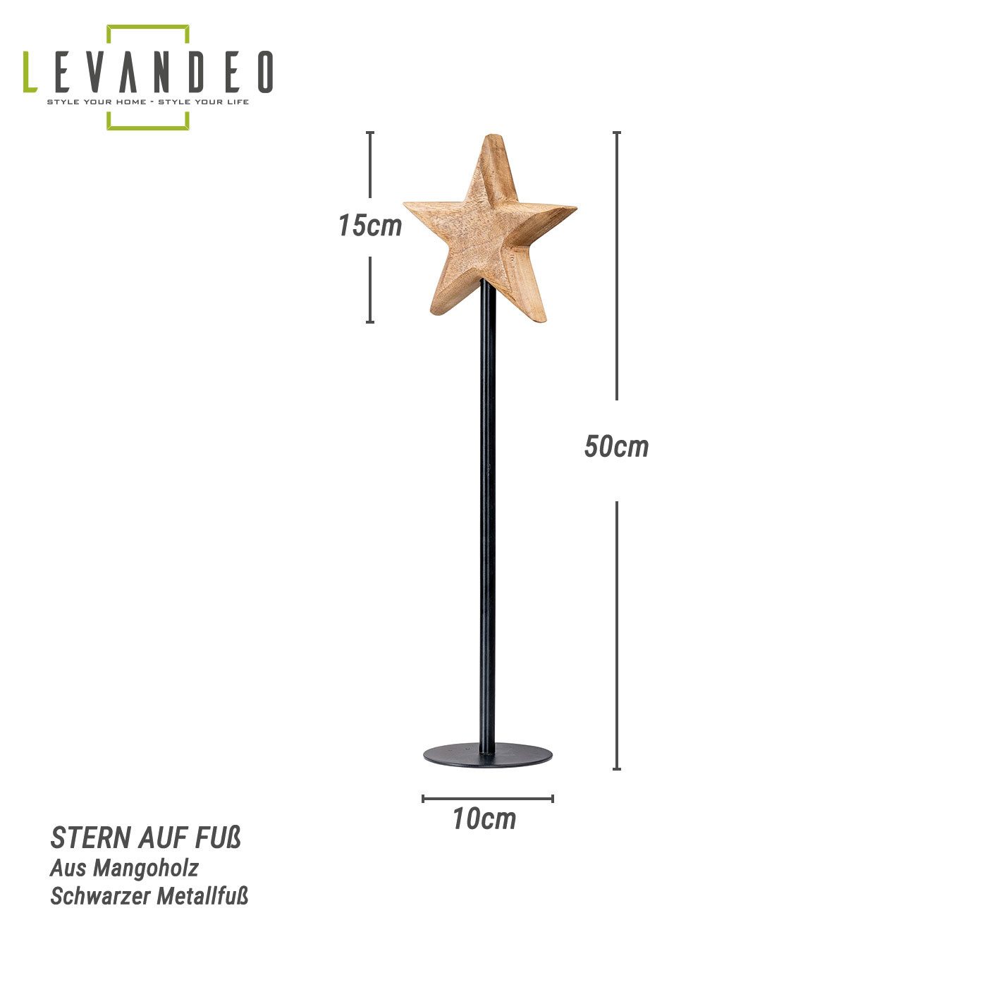 Levandeo® Dekostern, Stern Aufsteller H50cm Mangostern günstig online kaufen