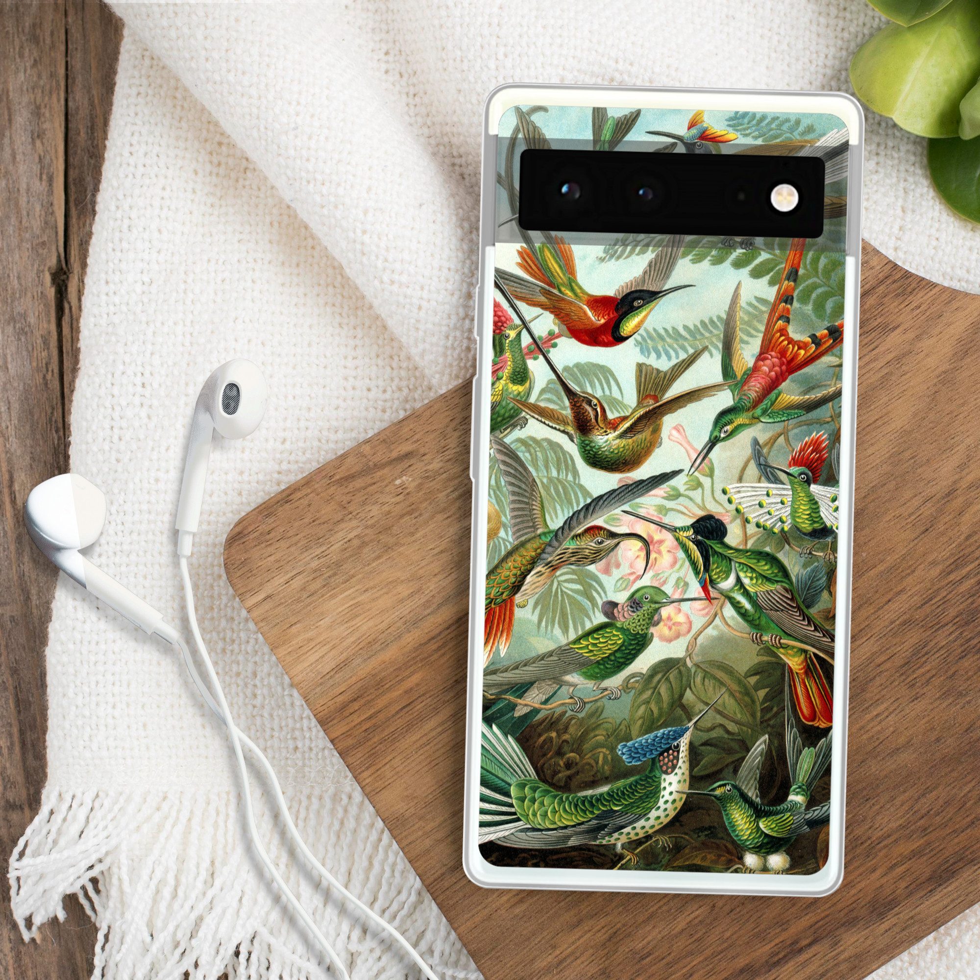 MuchoWow Handyhülle für Google Pixel 6 Trochilidae - Alte Meister - Kunst, Handy Case, Silikon, Bumper Case Dünn